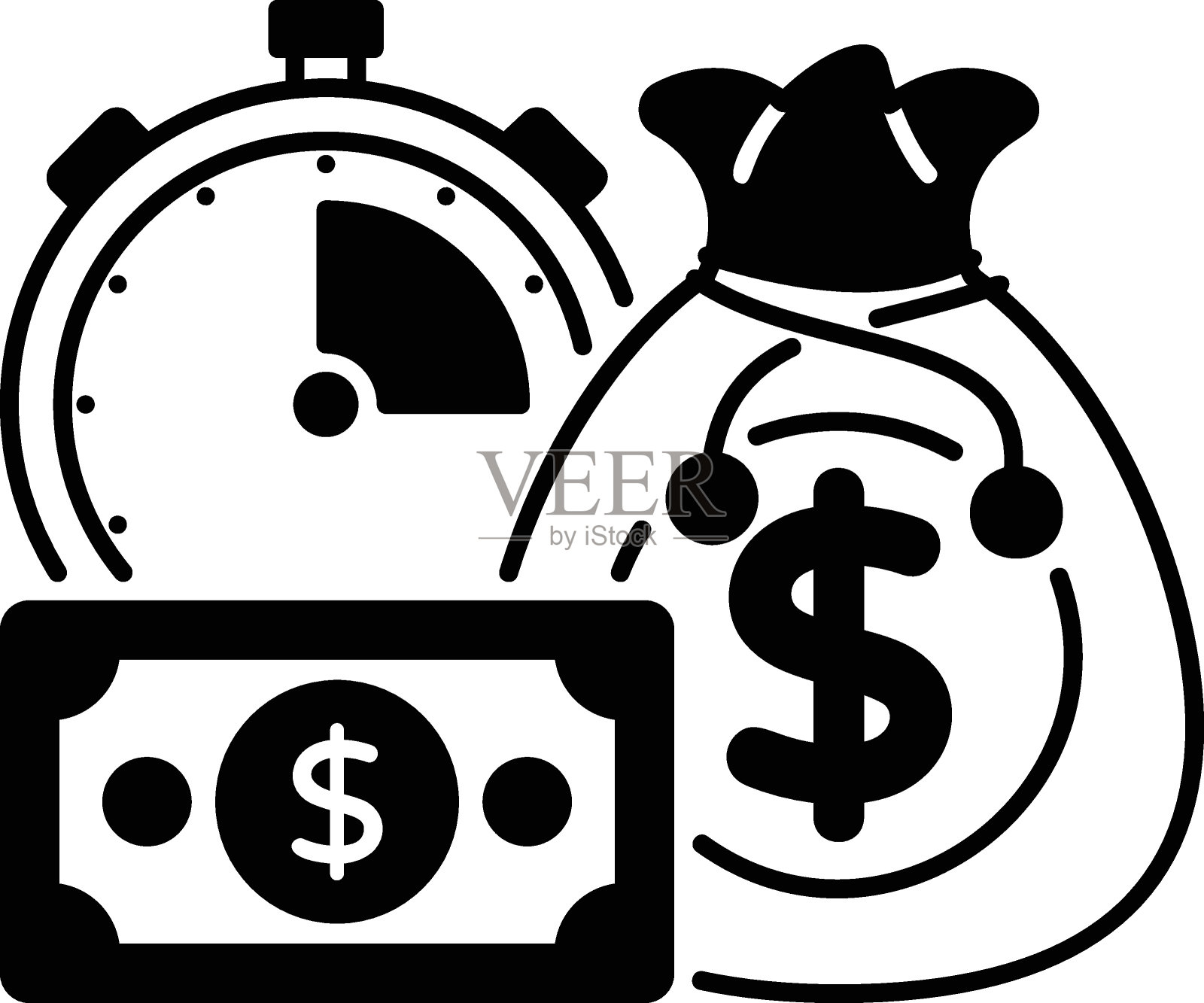 非货币性资产利润向量设计,工作场所符号自我改进,商业动机符号目标导向行为说明,时间敏感项目任务概念的高货币奖励插画图片素材