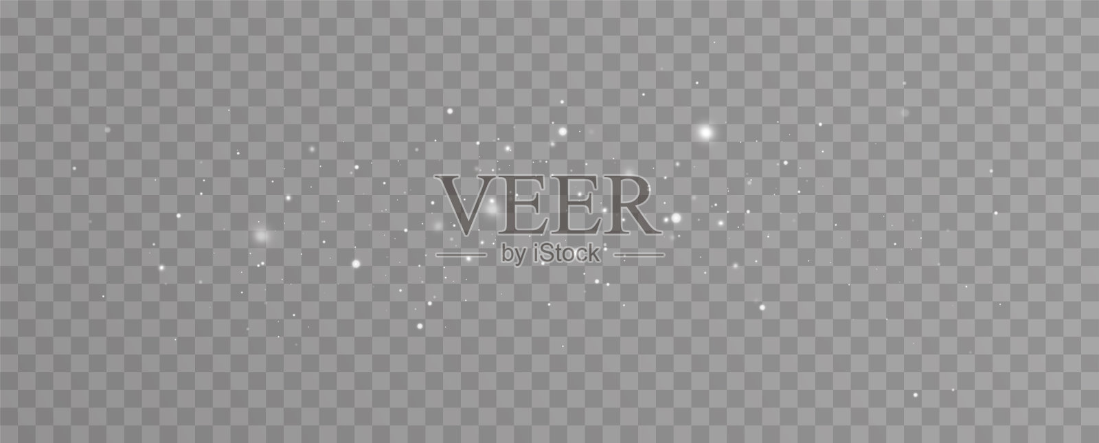 闪亮的星星。白色闪亮的微粒在透明的背景上。闪闪发光的星尘。用于包装儿童玩具,礼品,卡片,横幅。矢量。插画图片素材