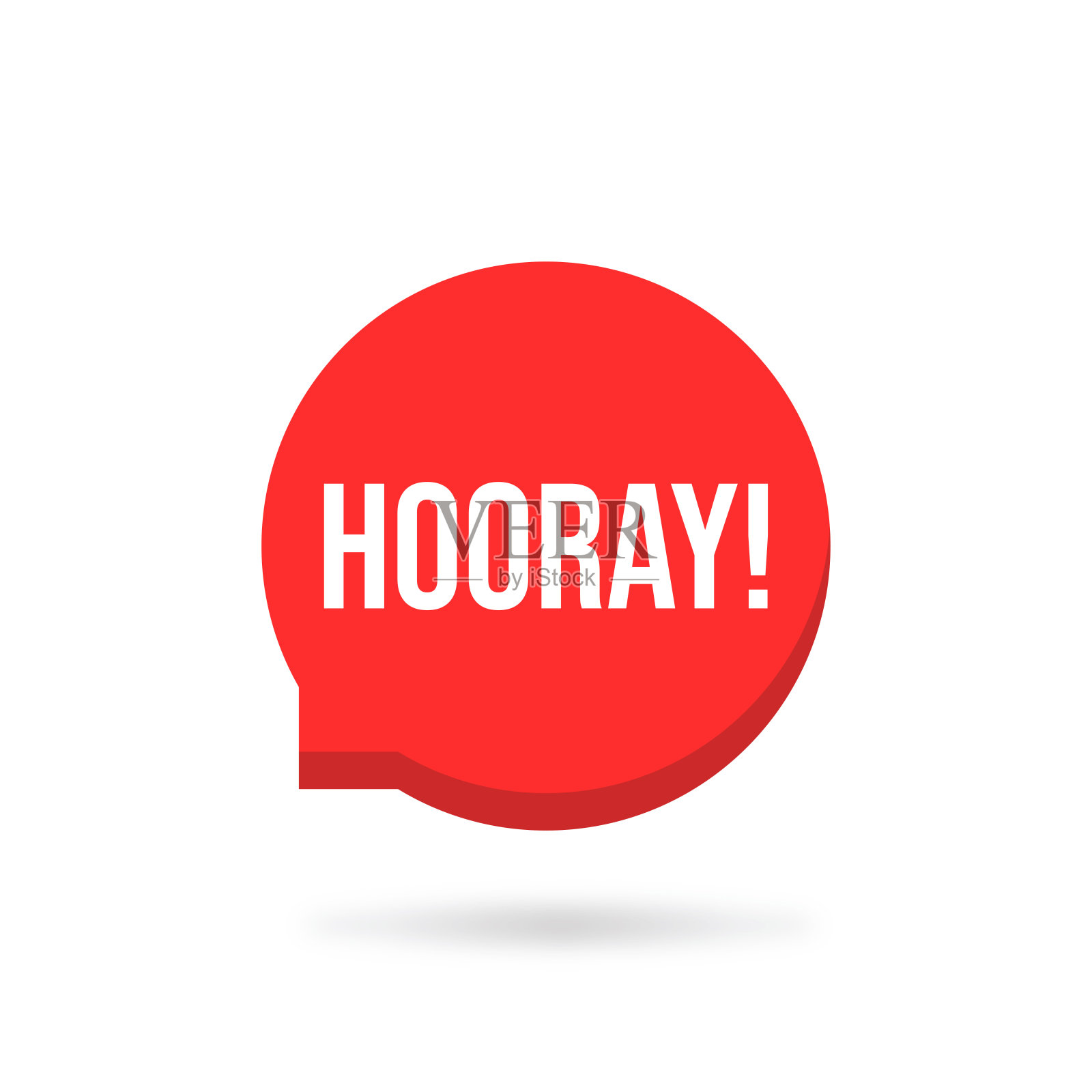 红色的欢呼泡沫像耶耶演讲。欢呼或欢呼的概念,表示高兴和积极的表达。平面卡通风格趋势现代标志平面设计元素孤立在白色背景插画图片素材