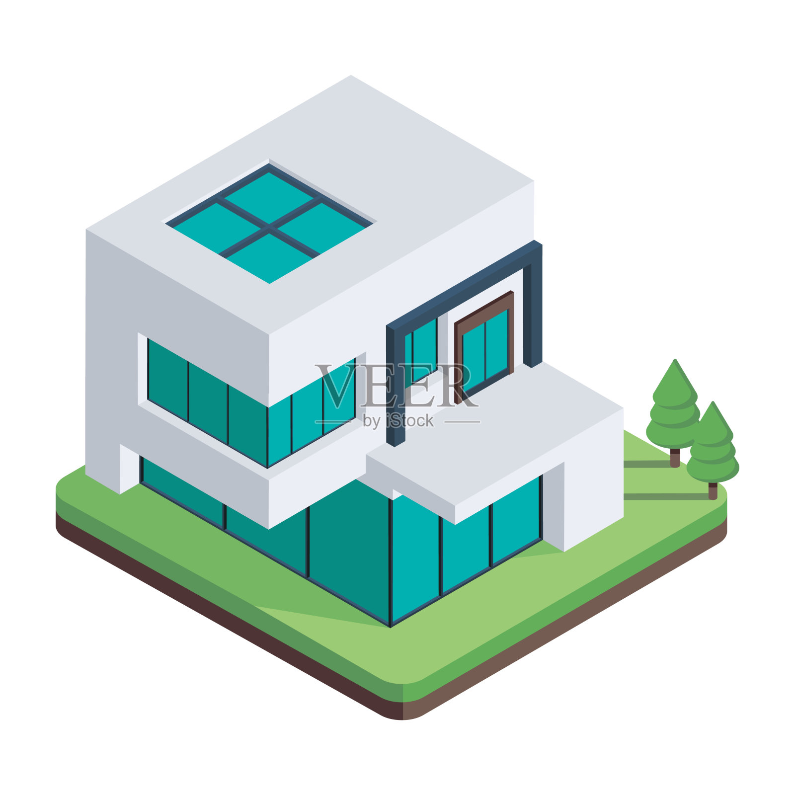 房屋建筑图标插画图片素材