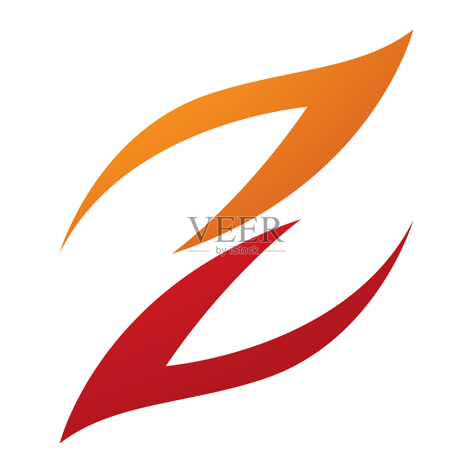 橙色和红色火形字母Z图标插画图片素材