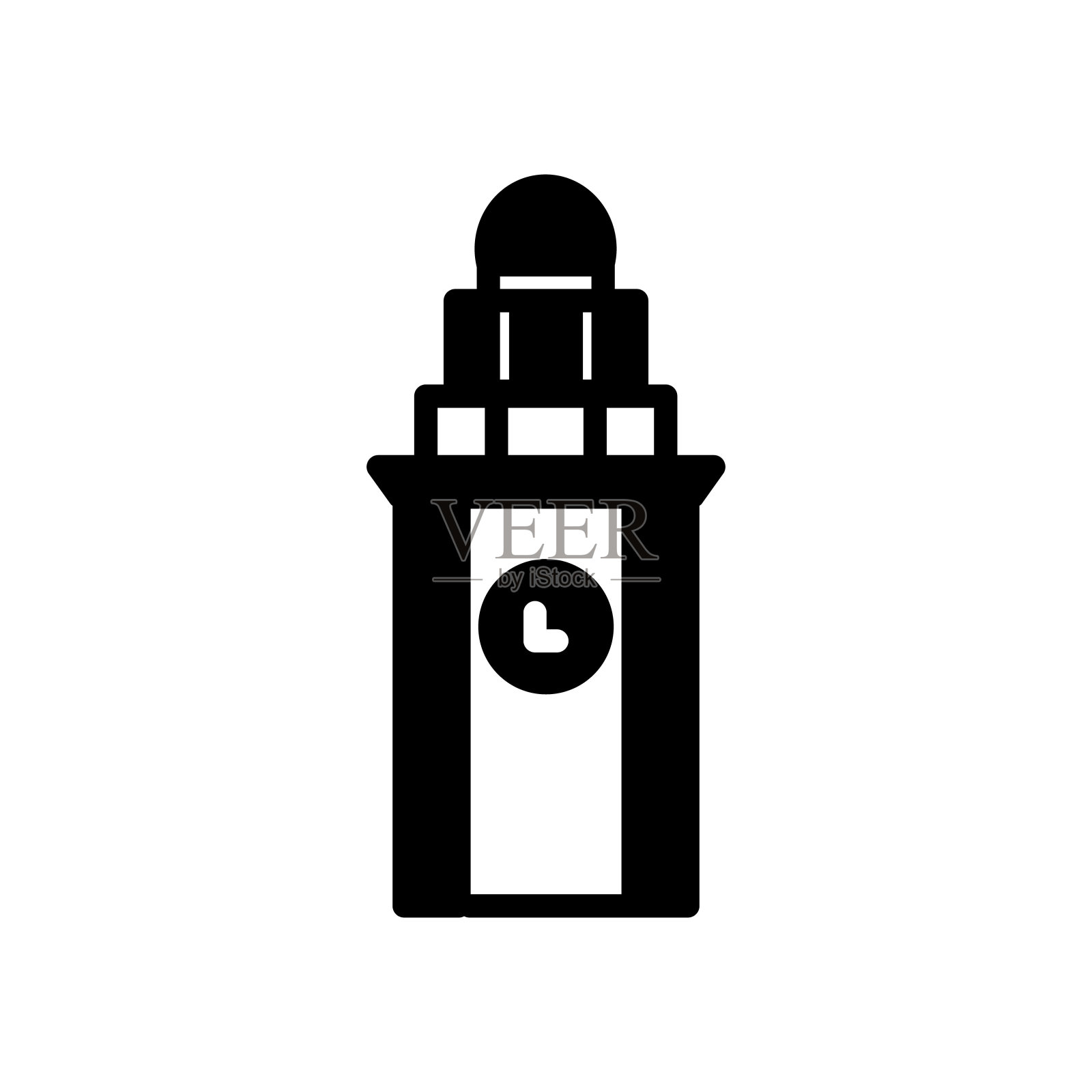 钟塔图标在矢量。类型插画图片素材
