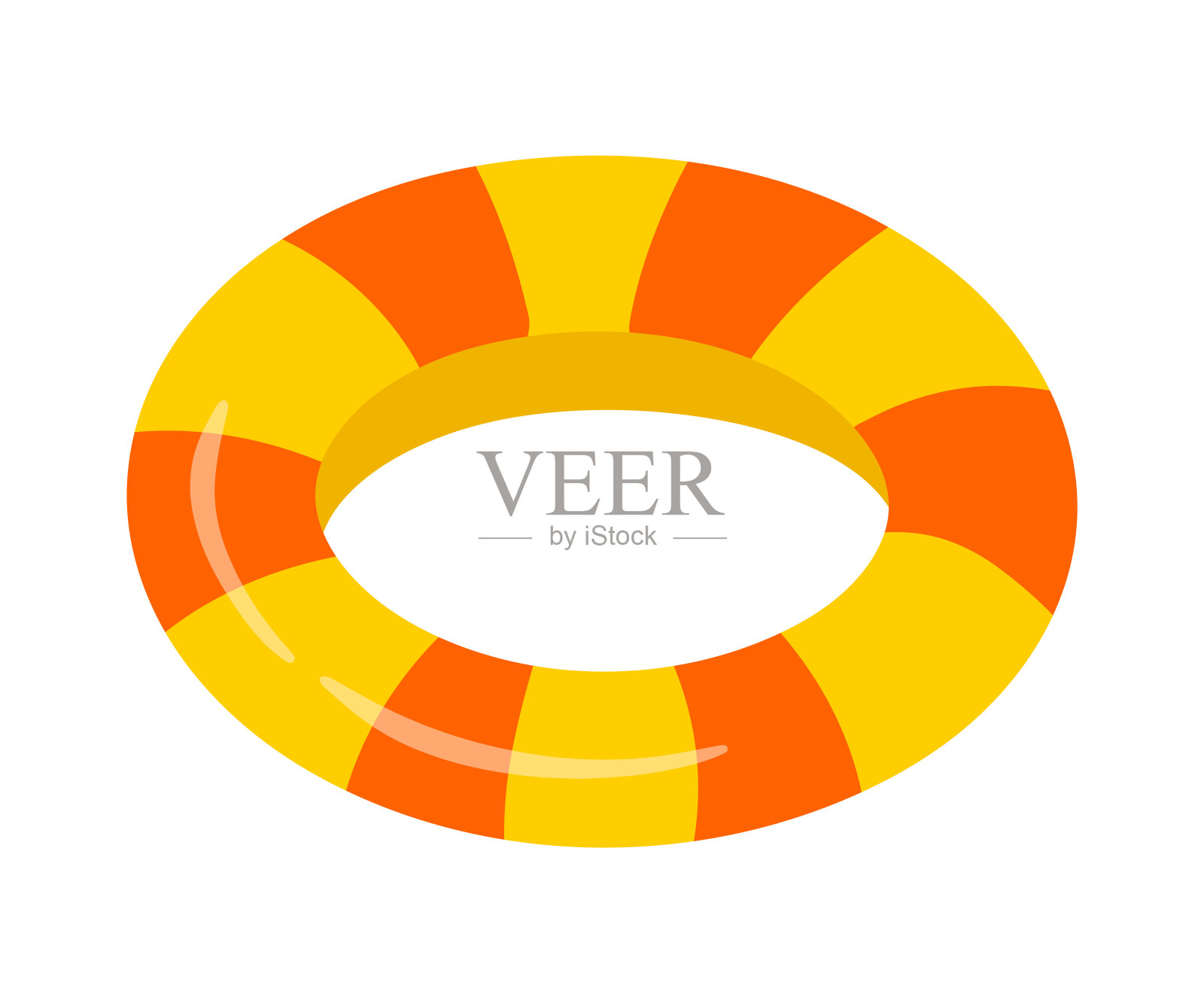 夏季沙滩度假元素装饰橡胶充气游泳圈插画图片素材