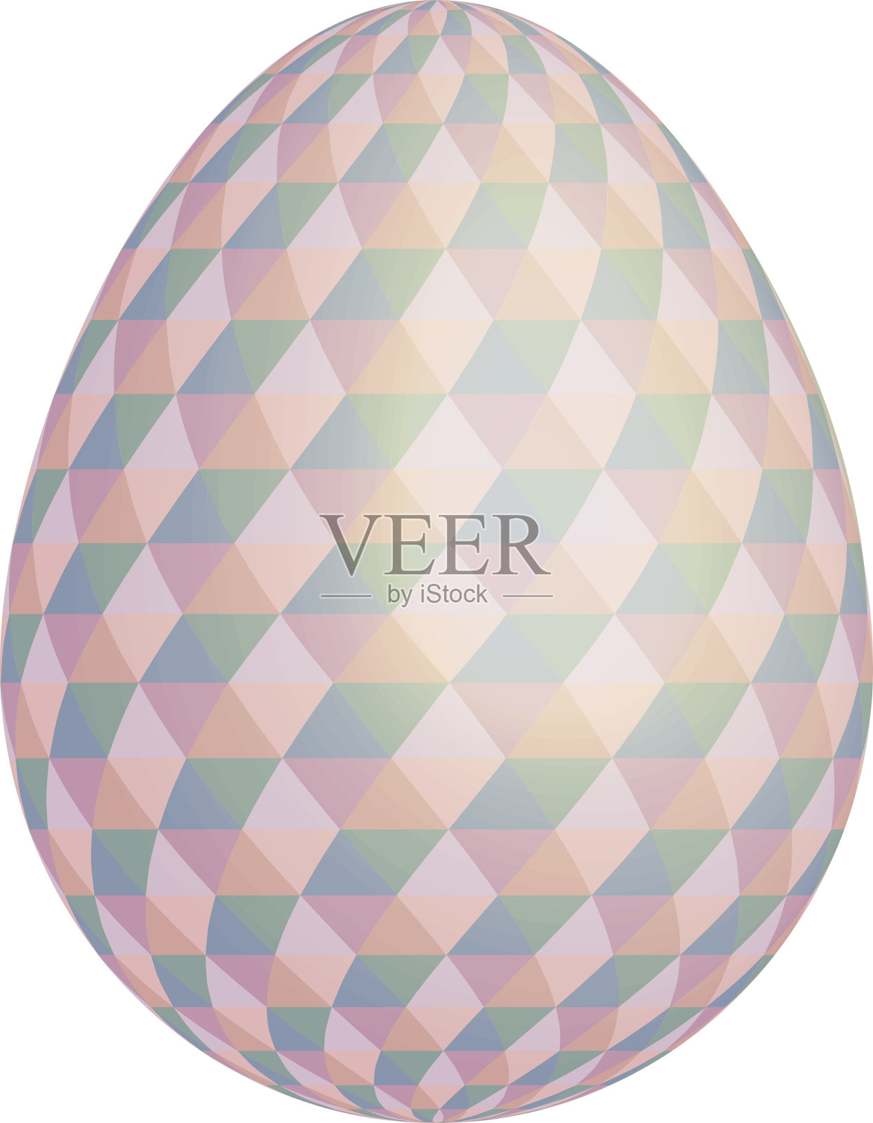 复活节彩蛋装饰与3D效果苍白几何图案在透明的背景插画图片素材