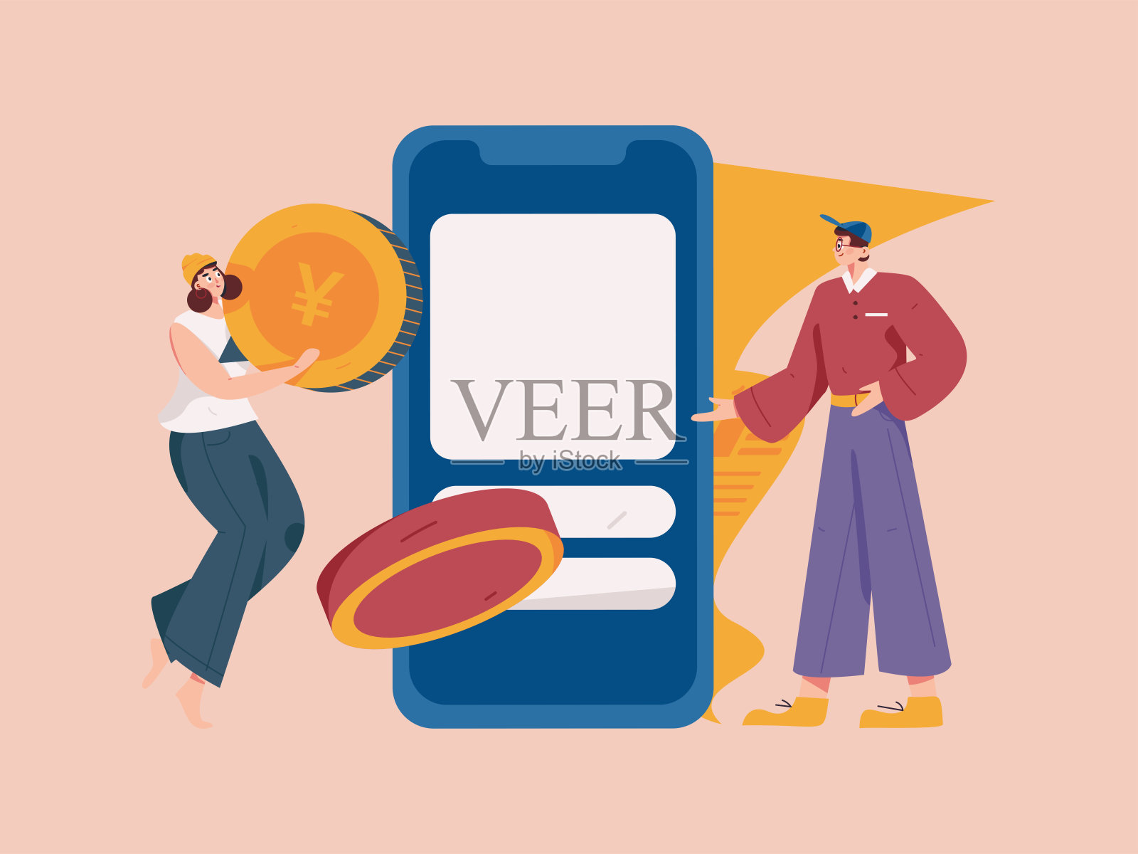 互联网理财投资平面矢量概念操作手绘插图插画图片素材