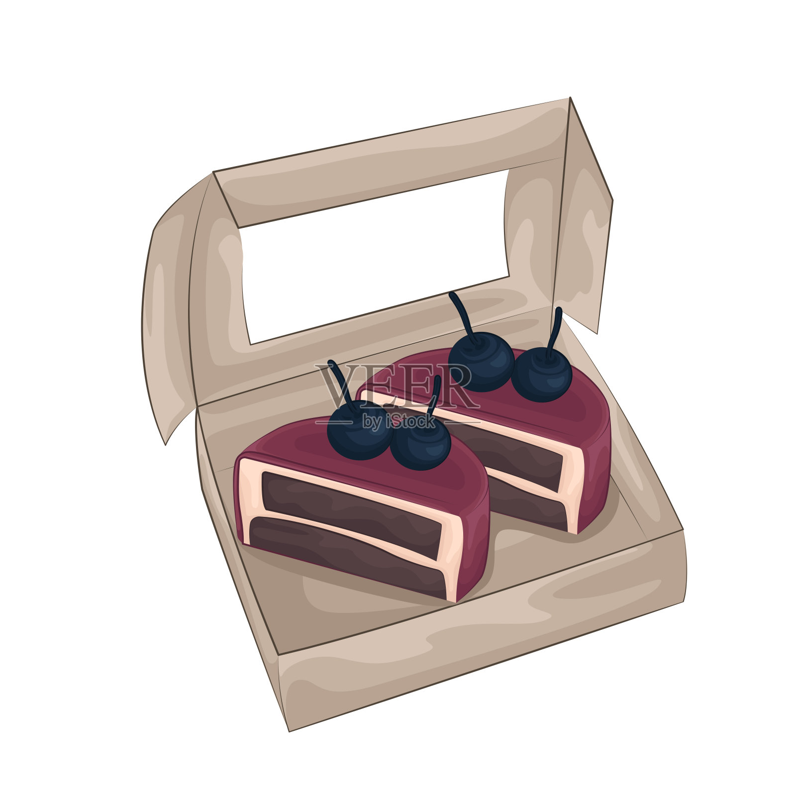 蛋糕盒插画图片素材