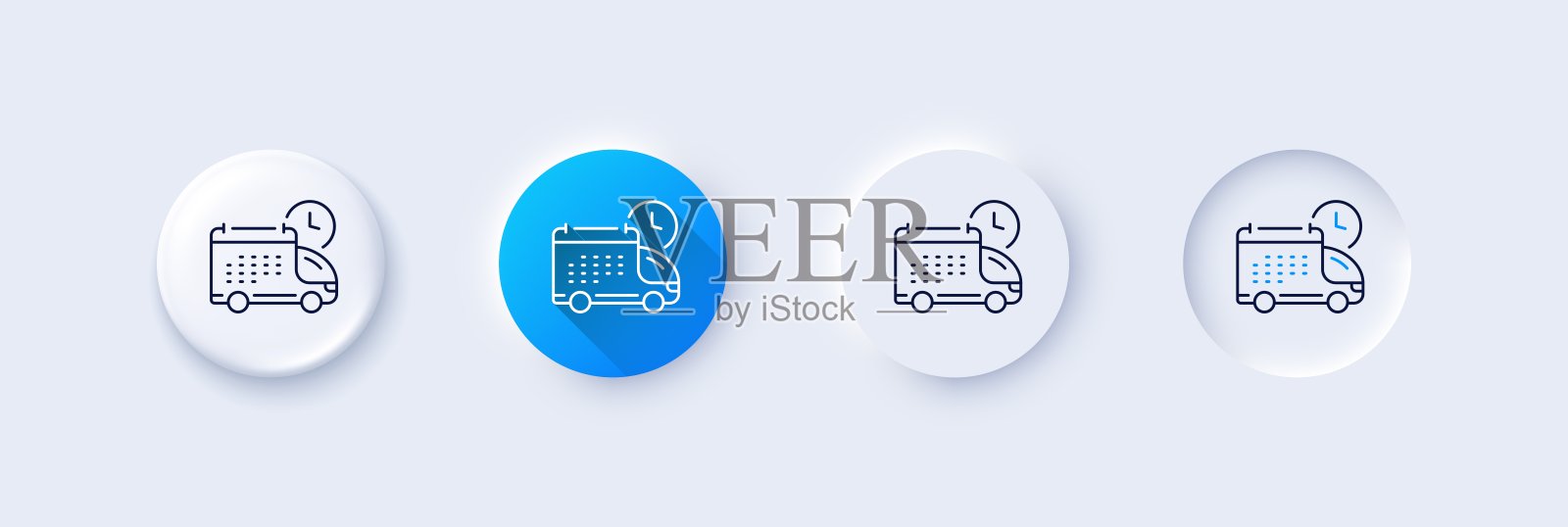 交货时间表图标。物流日历标志。行图标。向量插画图片素材