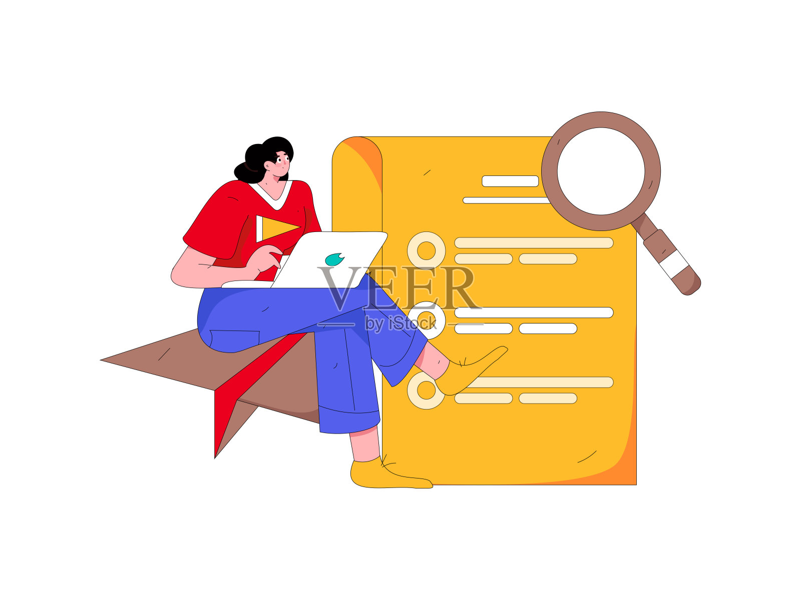 与顾问沟通平面矢量字符概念操作手绘插画插画图片素材