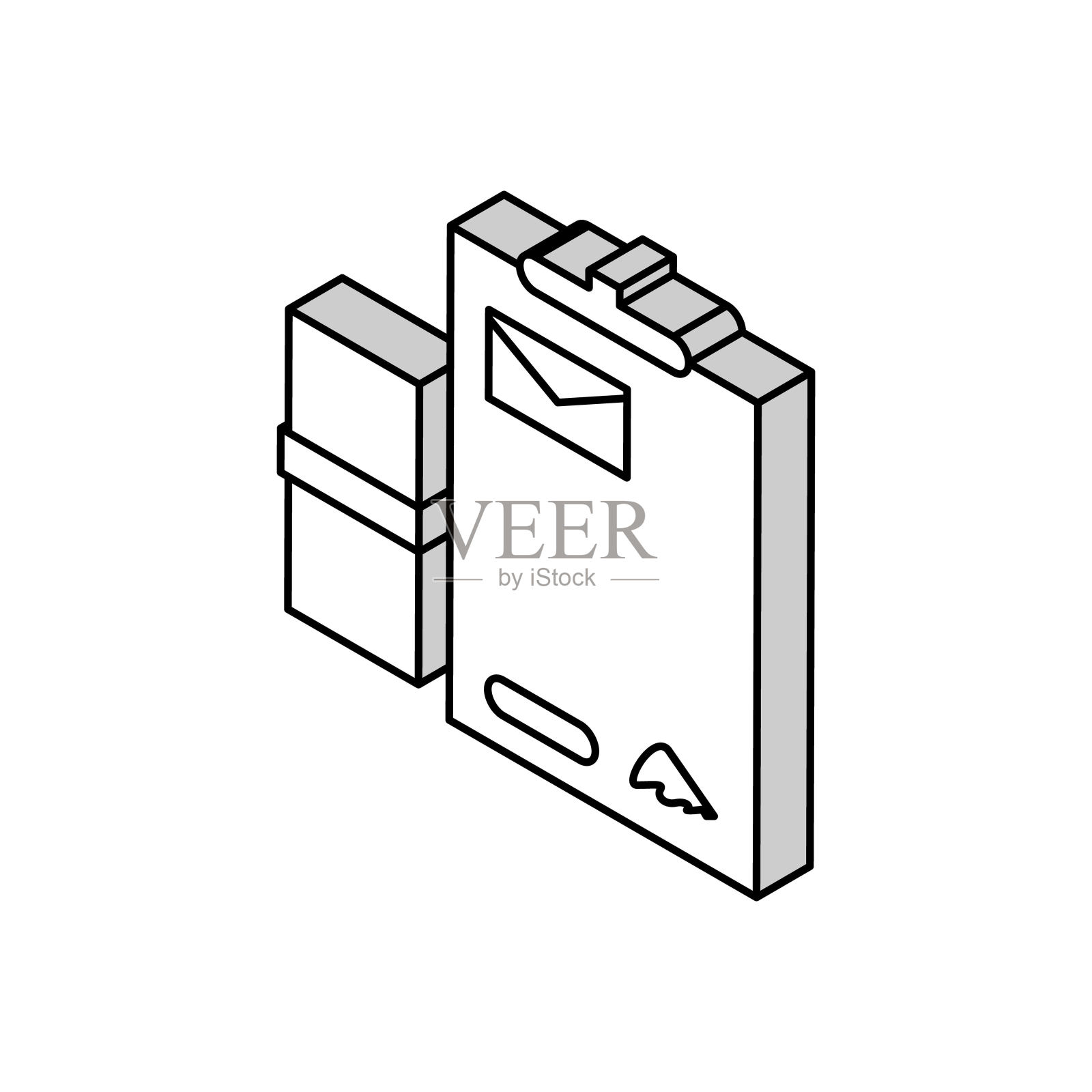 发送包裹或信件等距图标矢量插图插画图片素材