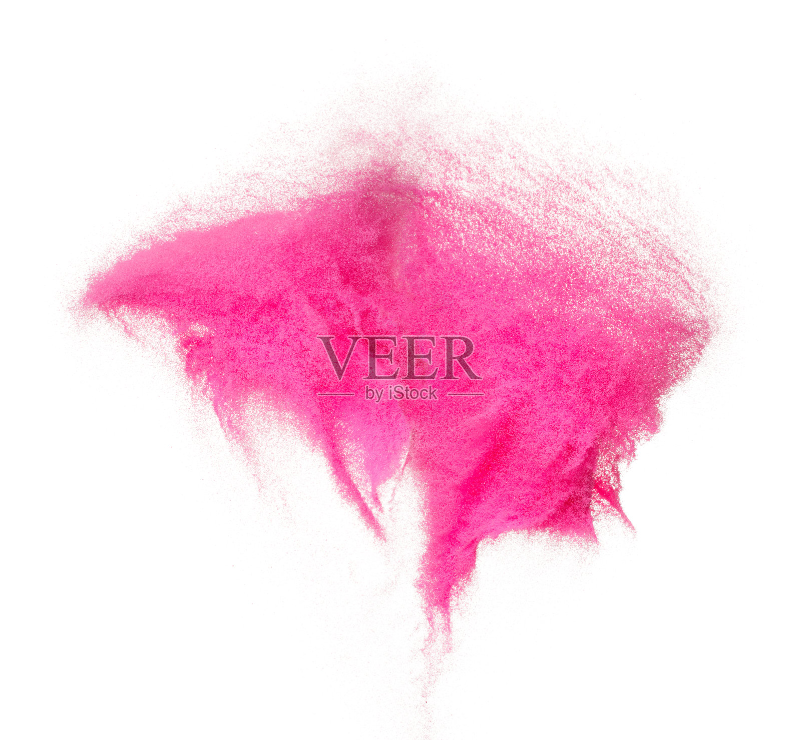 粉红色的沙尘暴沙漠与风吹旋转漩涡周围。粉沙龙卷风风暴带大风。细沙圆周围,白色背景孤立投掷粒子元素对象照片摄影图片