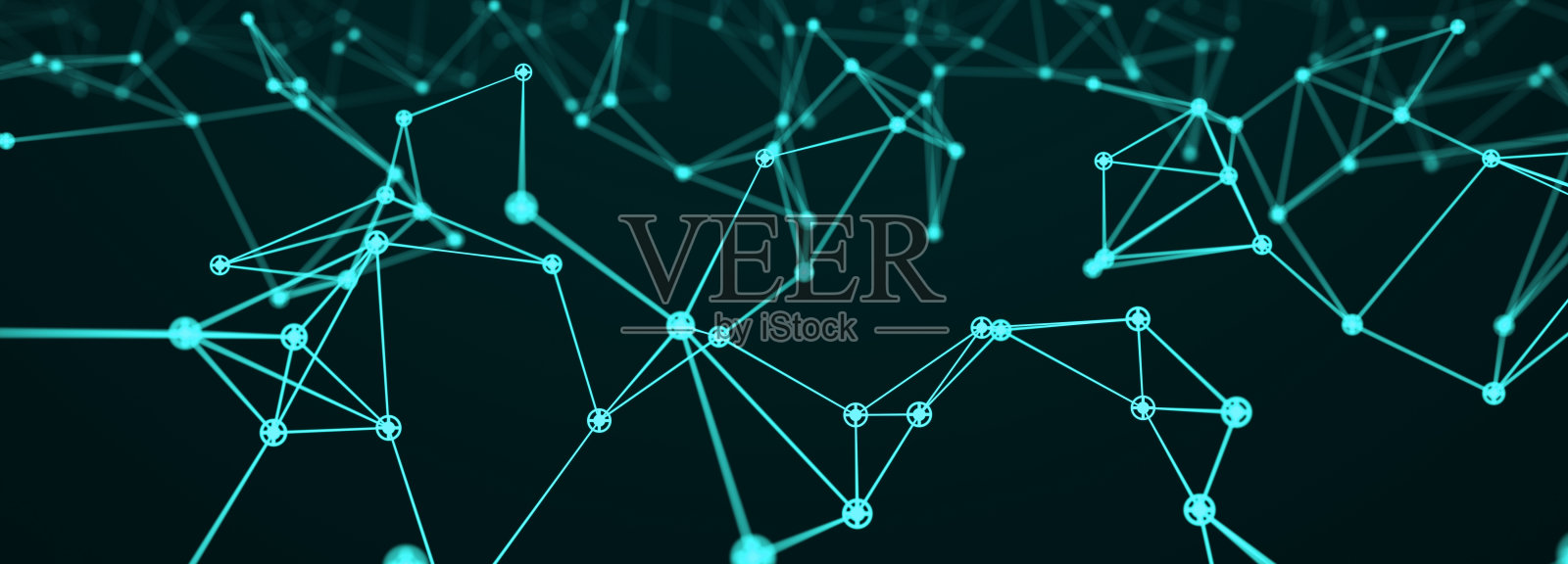 抽象的数字背景的点和线。发光的丛。大数据。网络或连接。抽象技术科学背景。三维渲染照片摄影图片