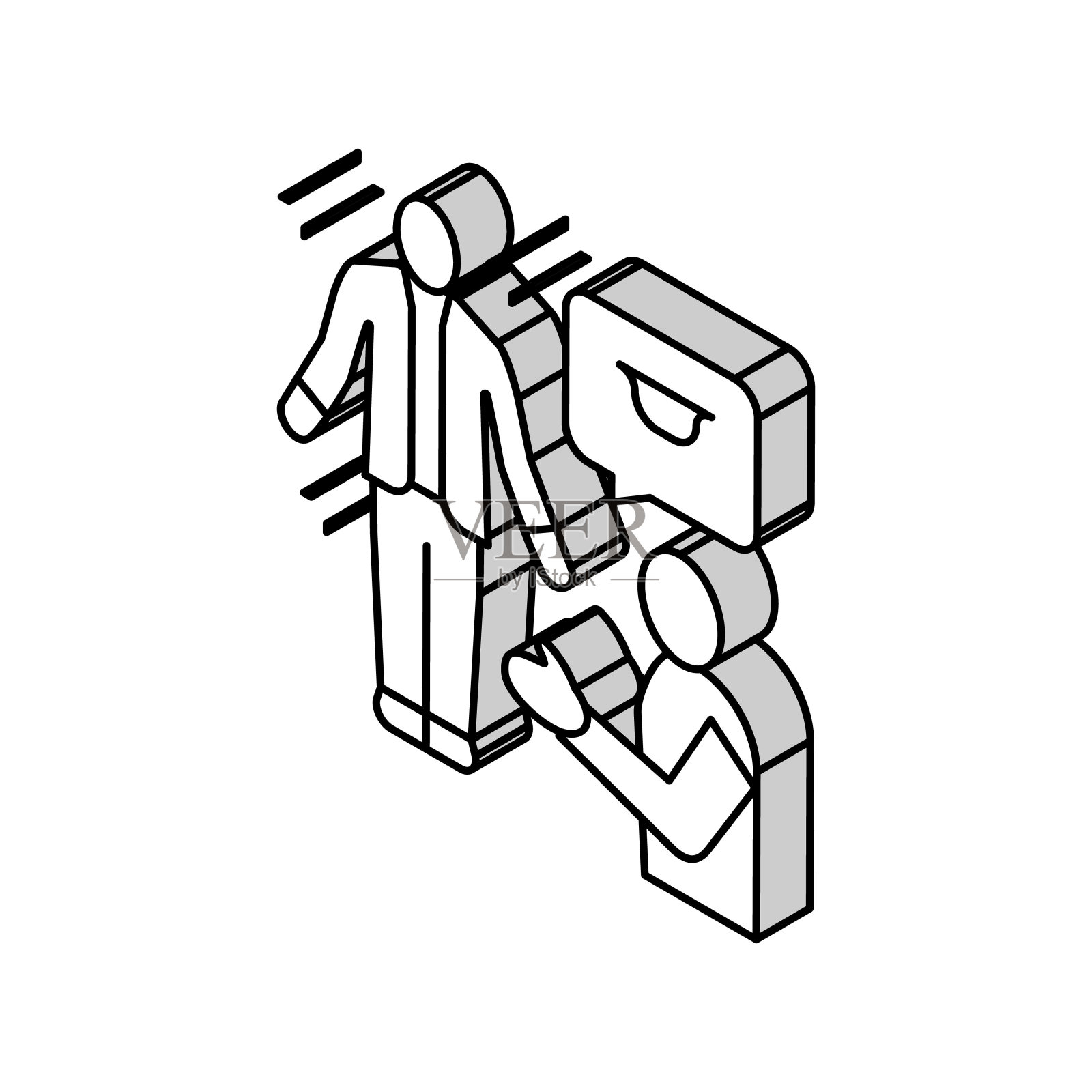 教练生活事业等距图标矢量插图插画图片素材