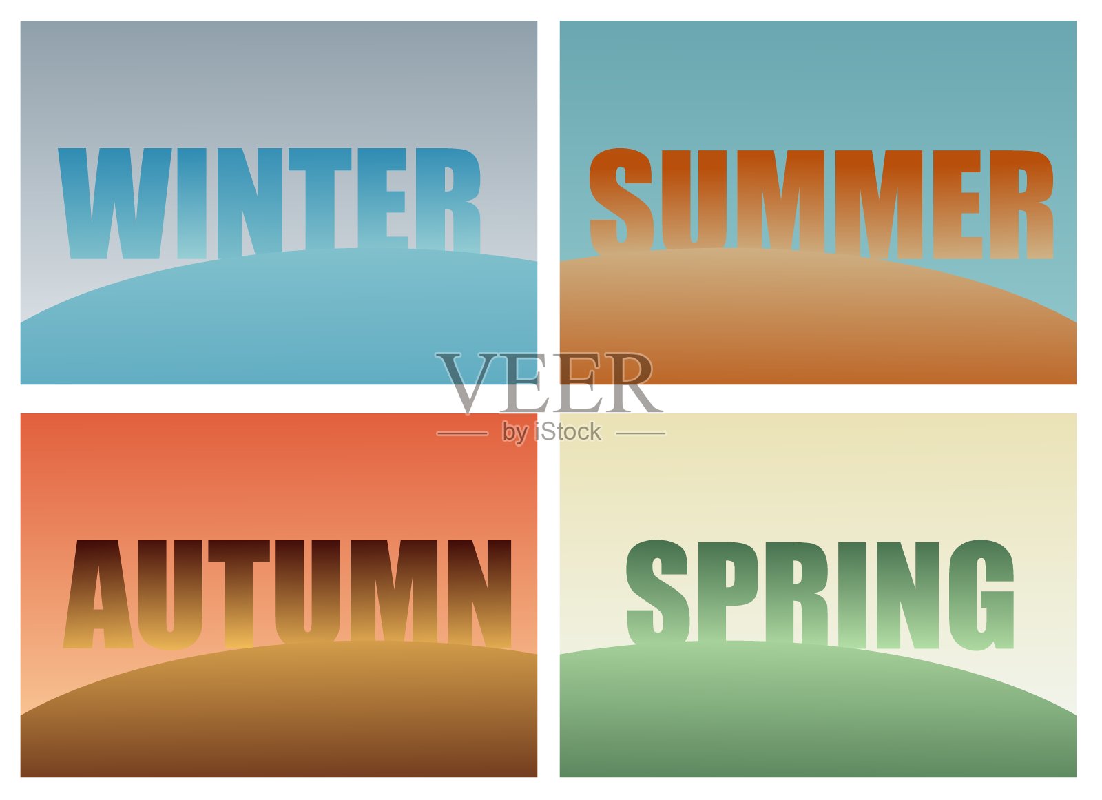 季节的抽象。四季是春、夏、秋、冬。插画图片素材