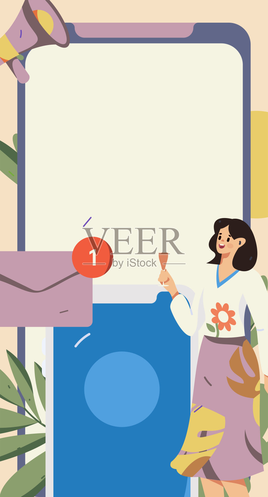 通知公告矢量创意平面手绘插图插画图片素材