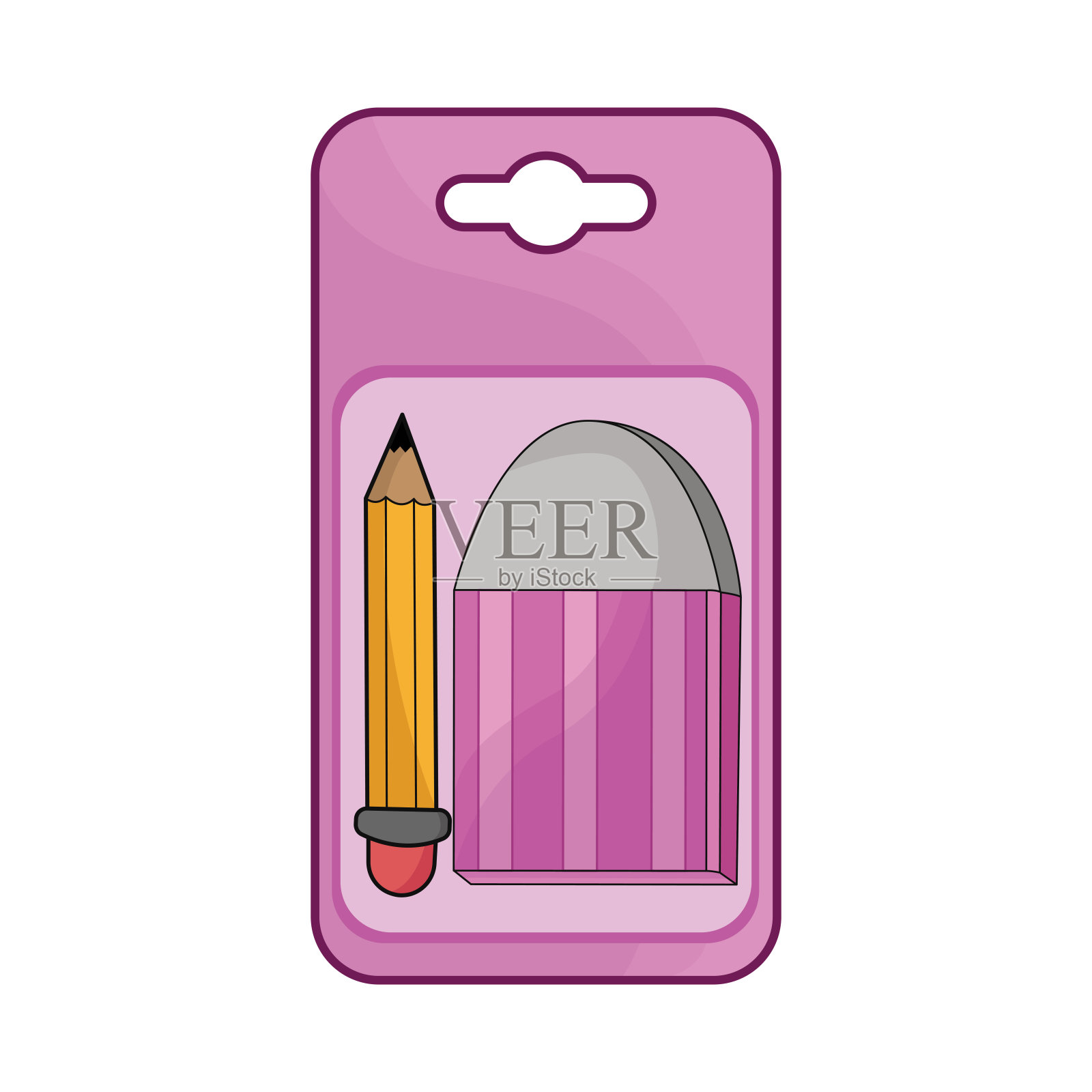 铅笔和橡皮插画图片素材