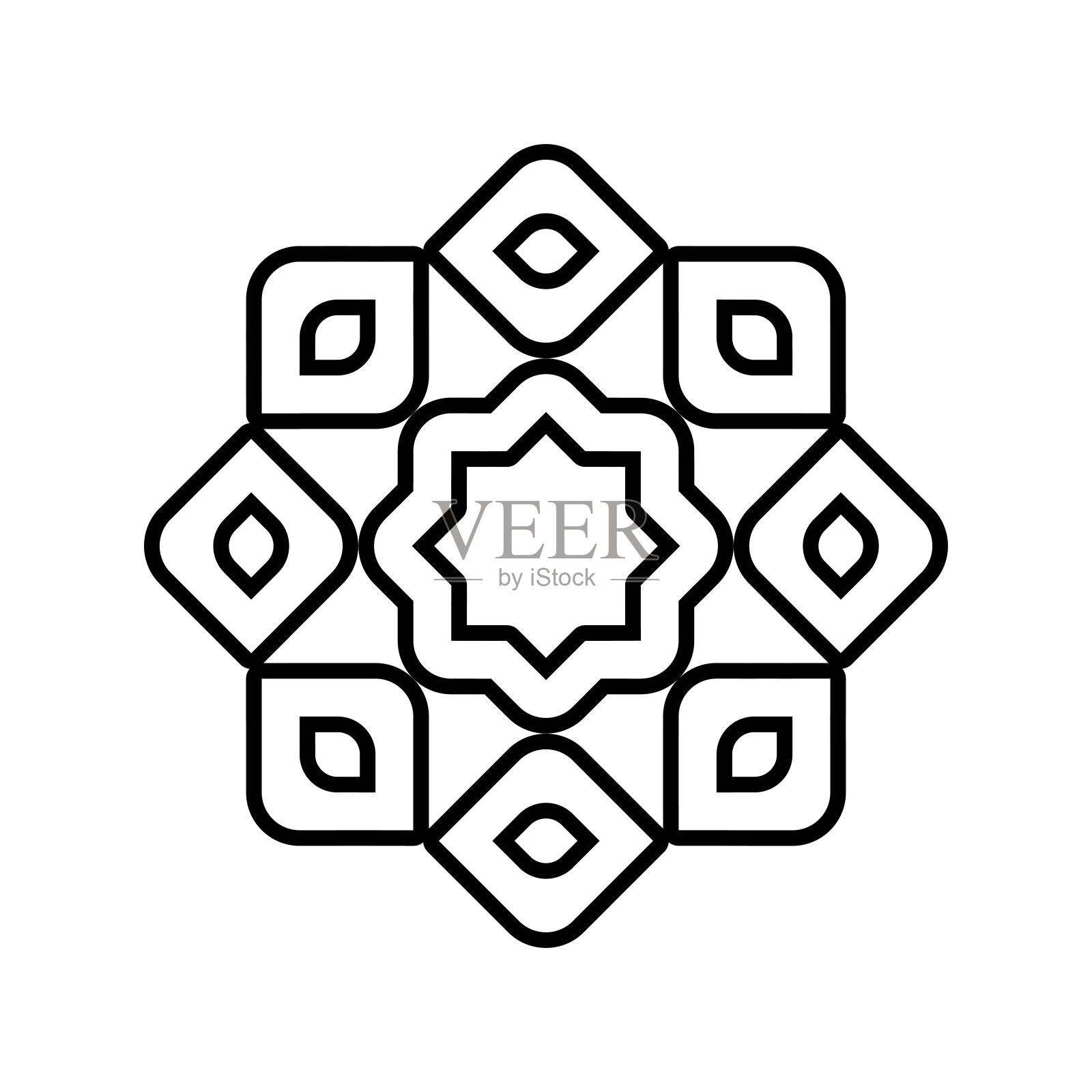 最小的抽象符号着色插画图片素材