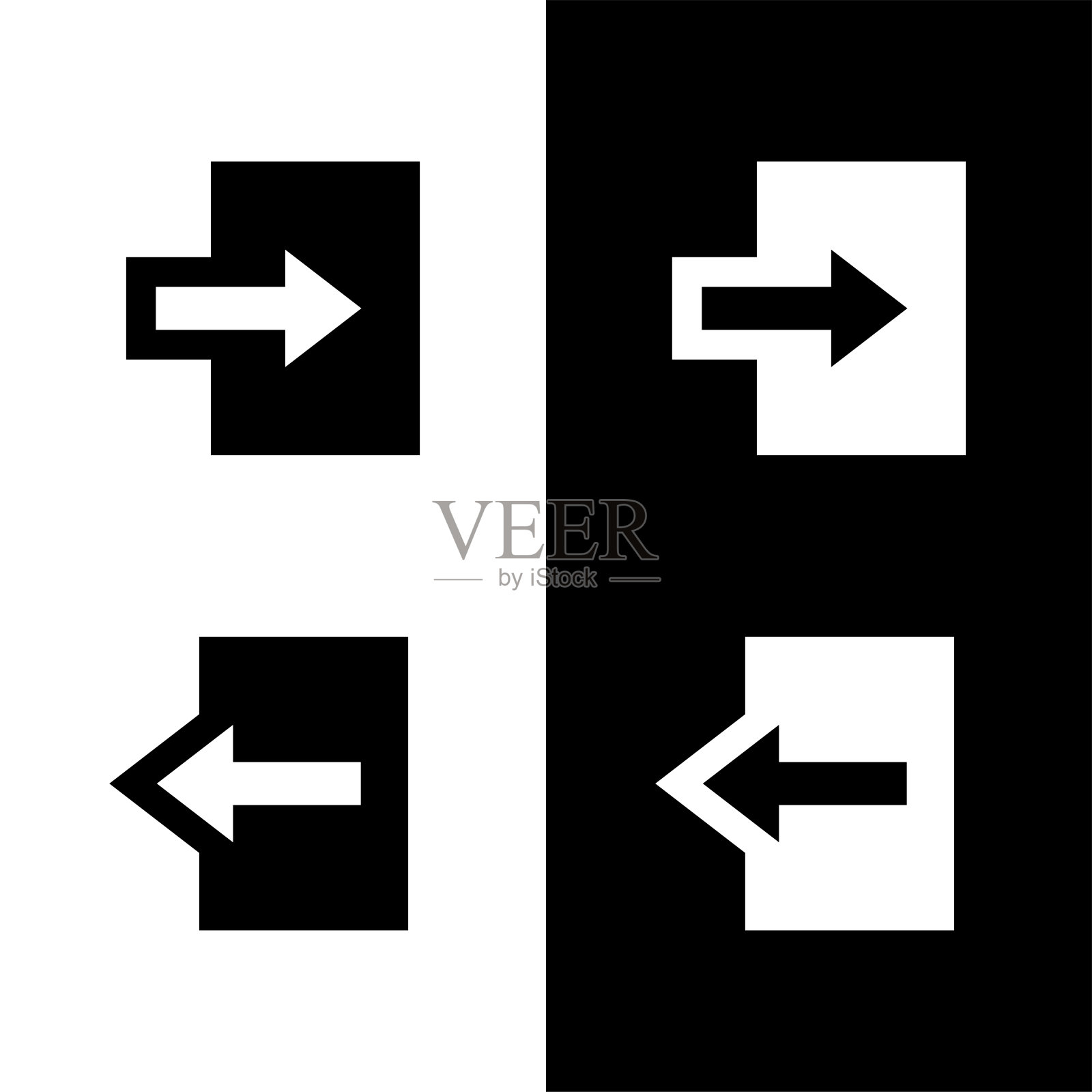 图标输入或输出。门带箭头,运动方向。插画图片素材