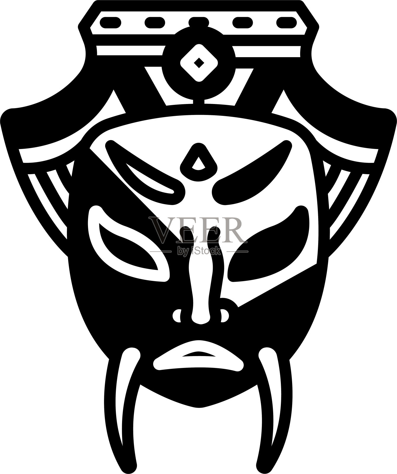 中国蒙版字形和线矢量插图插画图片素材