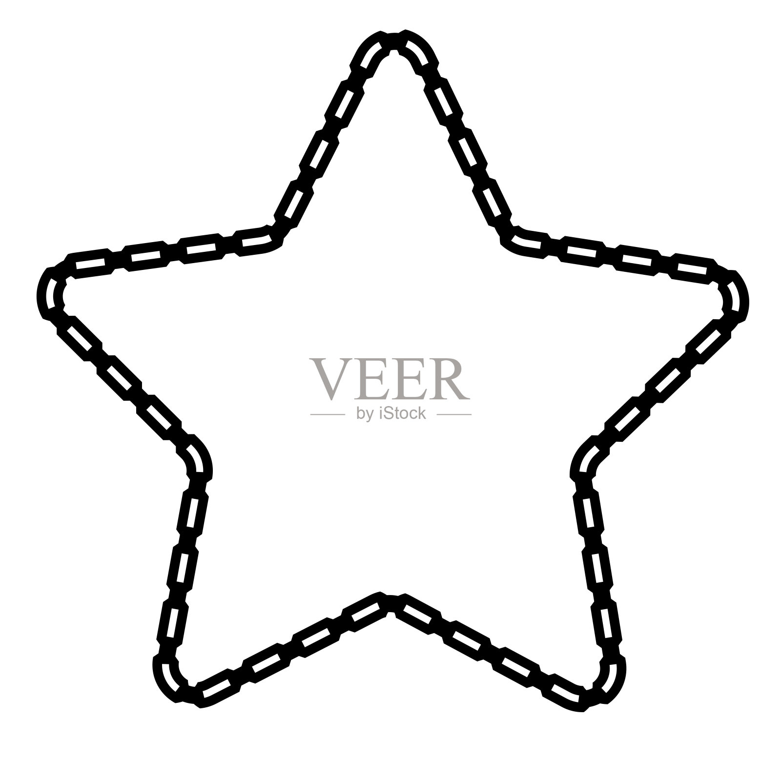 星形链框架链圆形框架链让设计纹理装饰复古框架轮廓黑色装饰标签框架横幅矢量复古徽章元素符号华丽的丝带边界白色孤立的背景插画图片素材