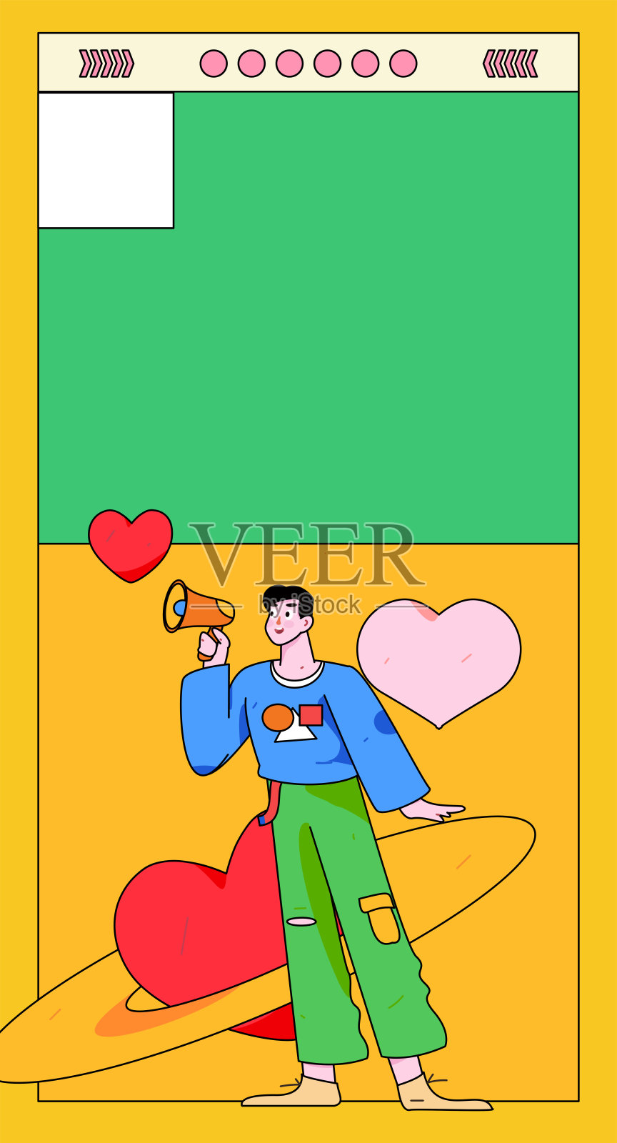 情人节快乐扁平化人物矢量概念商业手绘插画插画图片素材