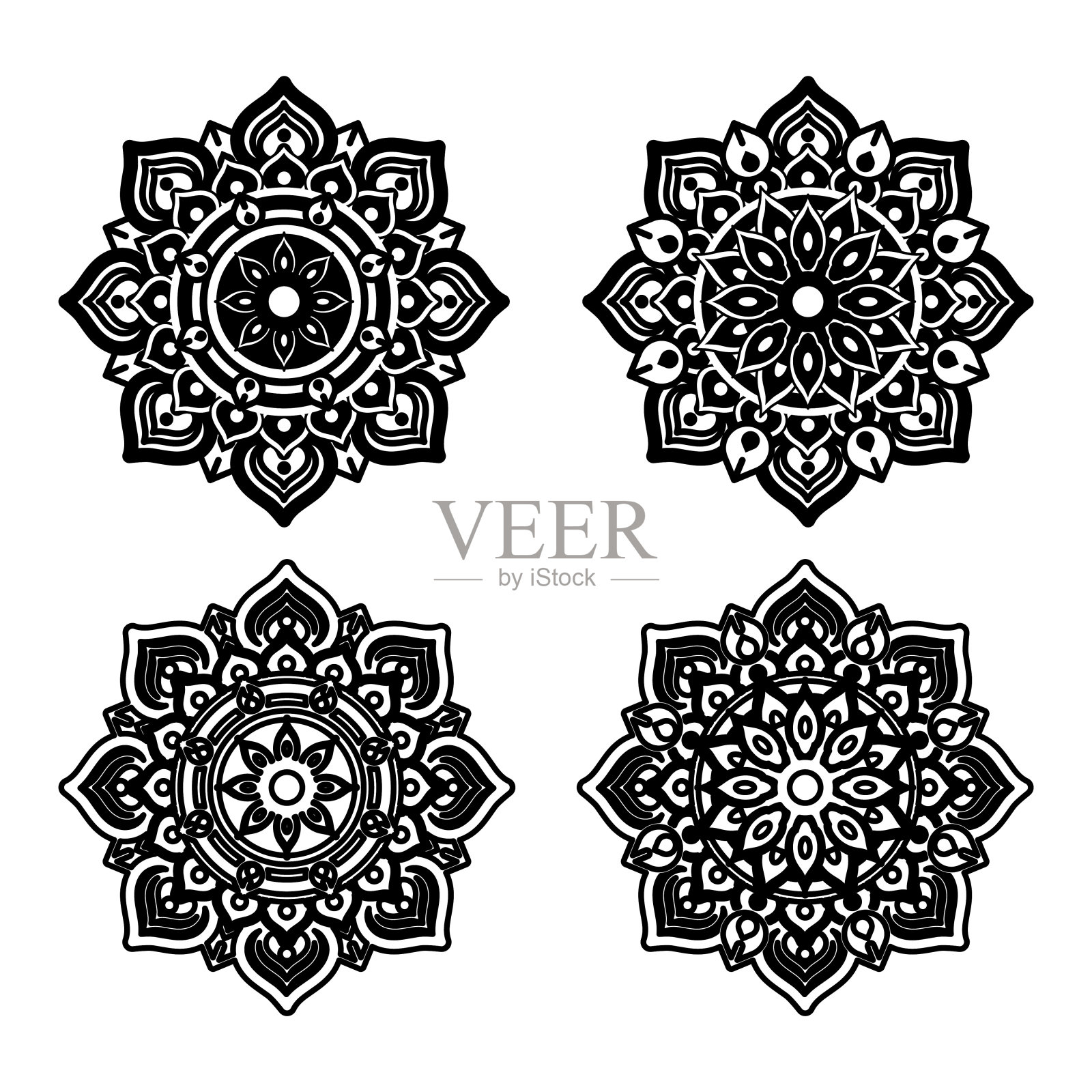 美丽的曼陀罗装饰为背景插画图片素材