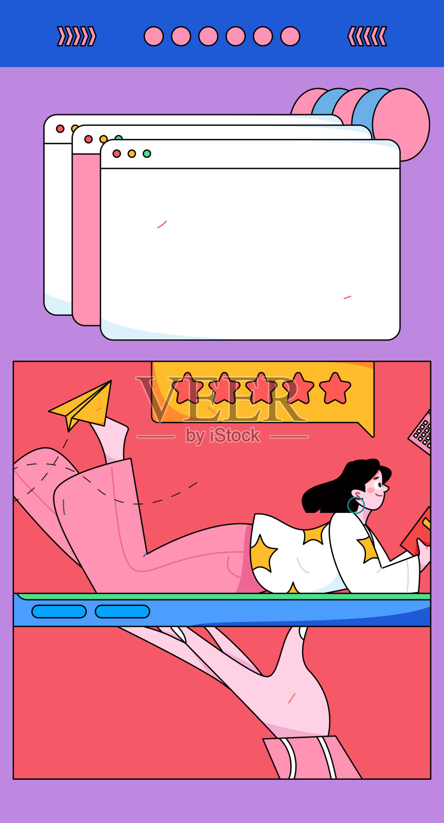 文字阅读静静地矢量概念操作手绘插图插画图片素材