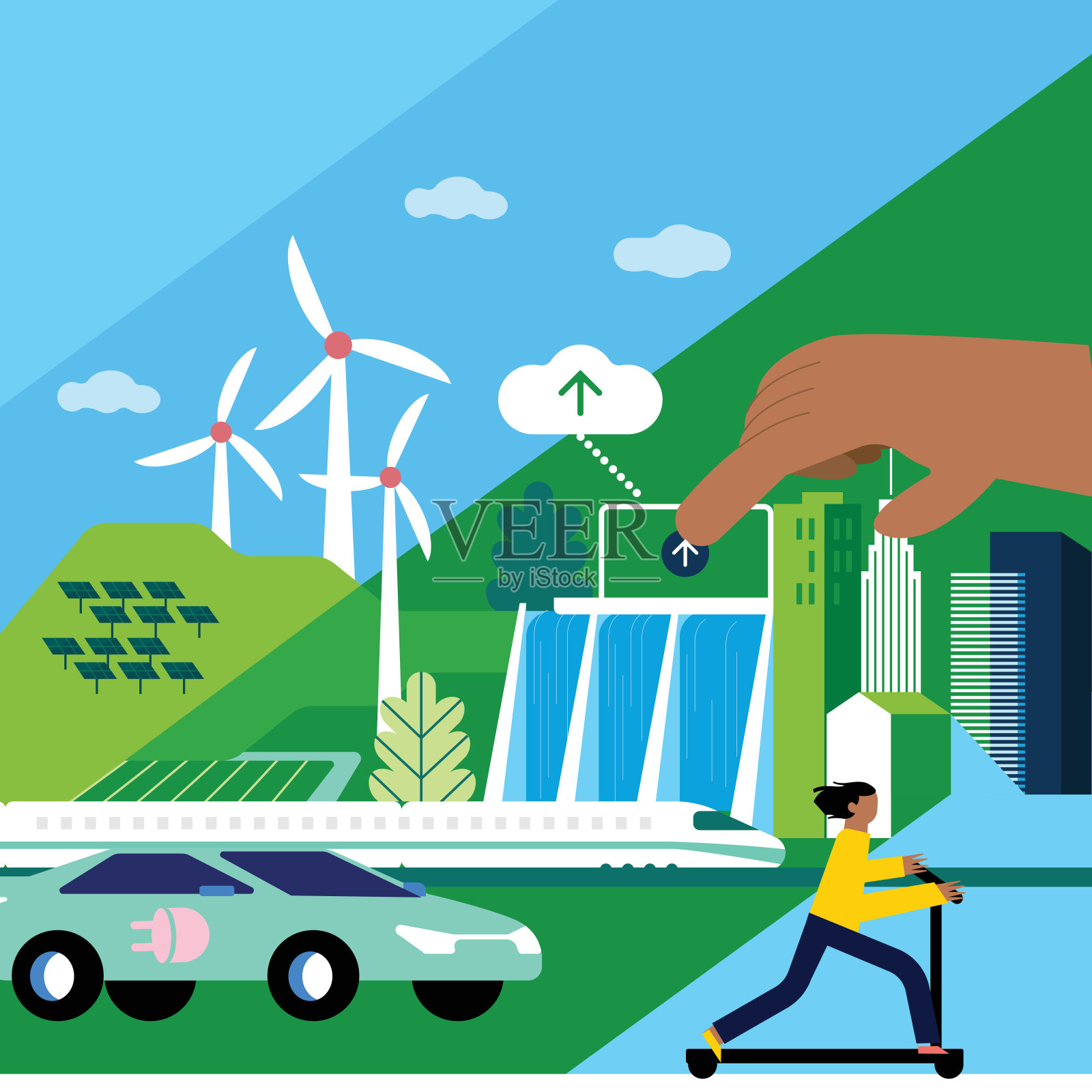 可持续发展的世界插画图片素材