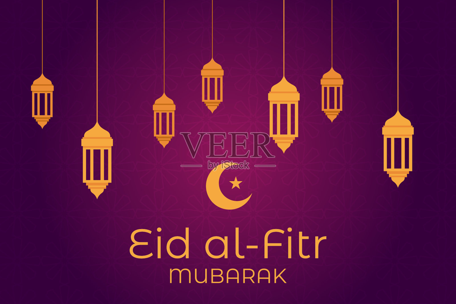 豪华开斋节、斋月节日装饰贺卡插画图片素材