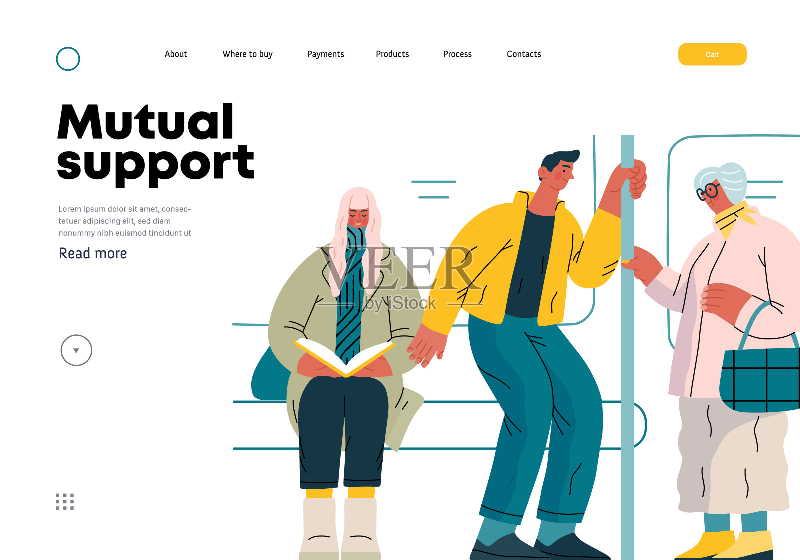 相互支持,平面矢量概念插图插画图片素材