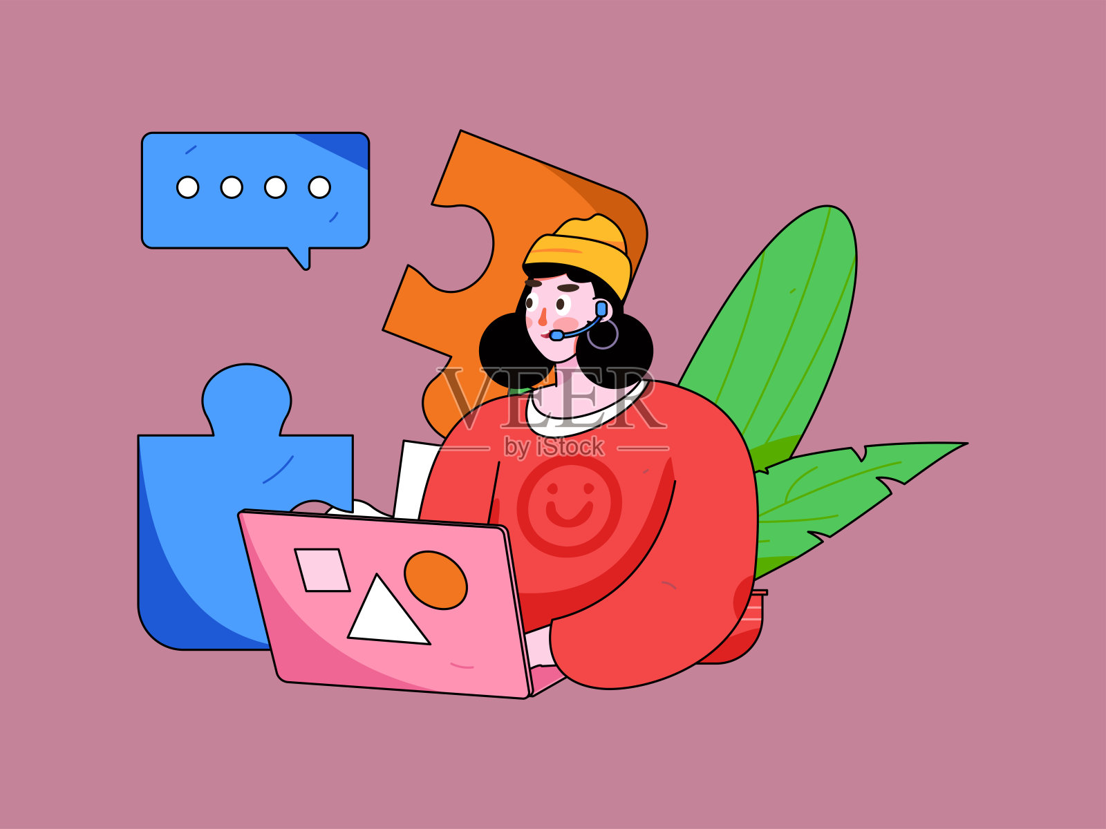 与顾问沟通平面矢量字符概念操作手绘插画插画图片素材