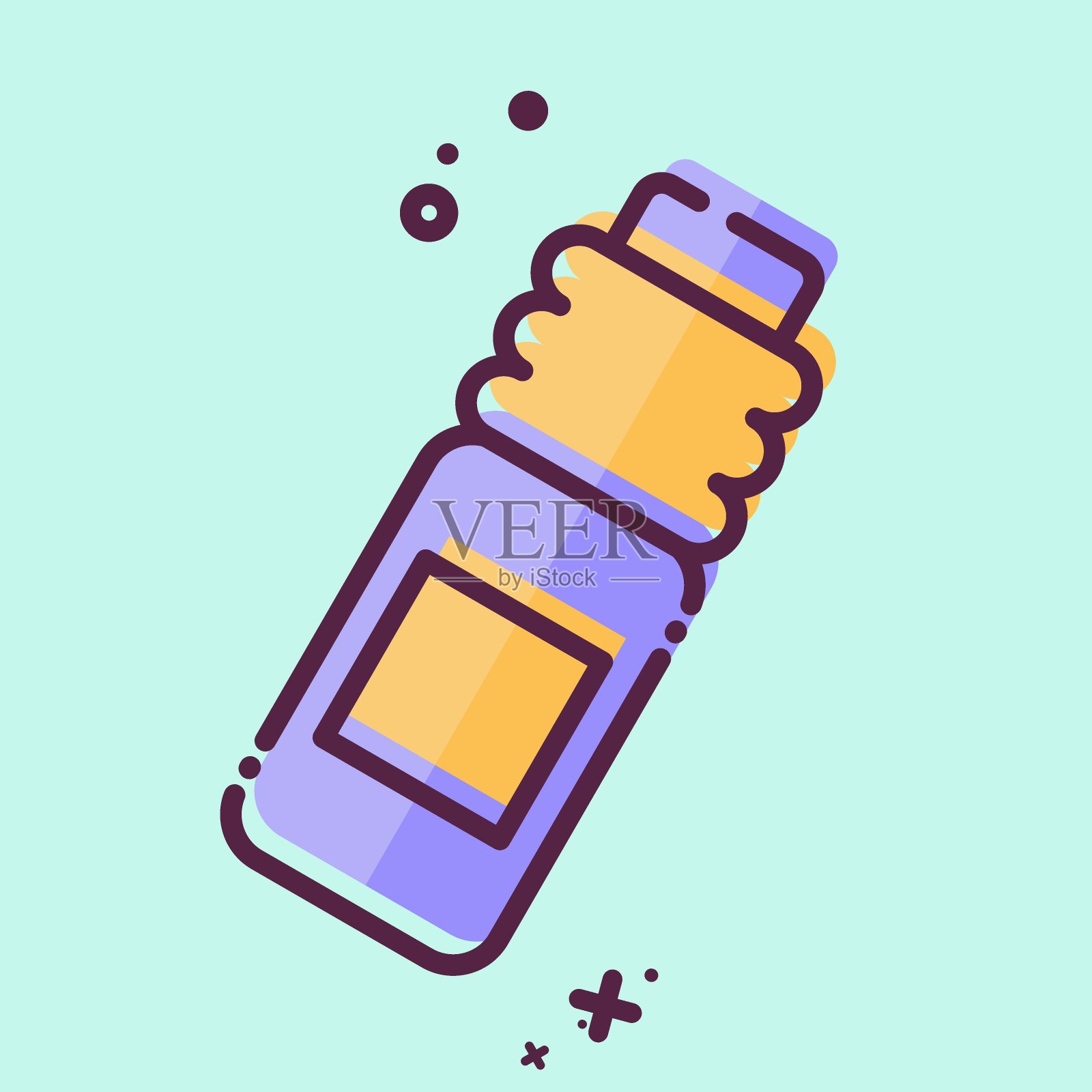 水瓶图标,曲棍球运动标志,MBE风格,简约可编辑设计插画图片素材