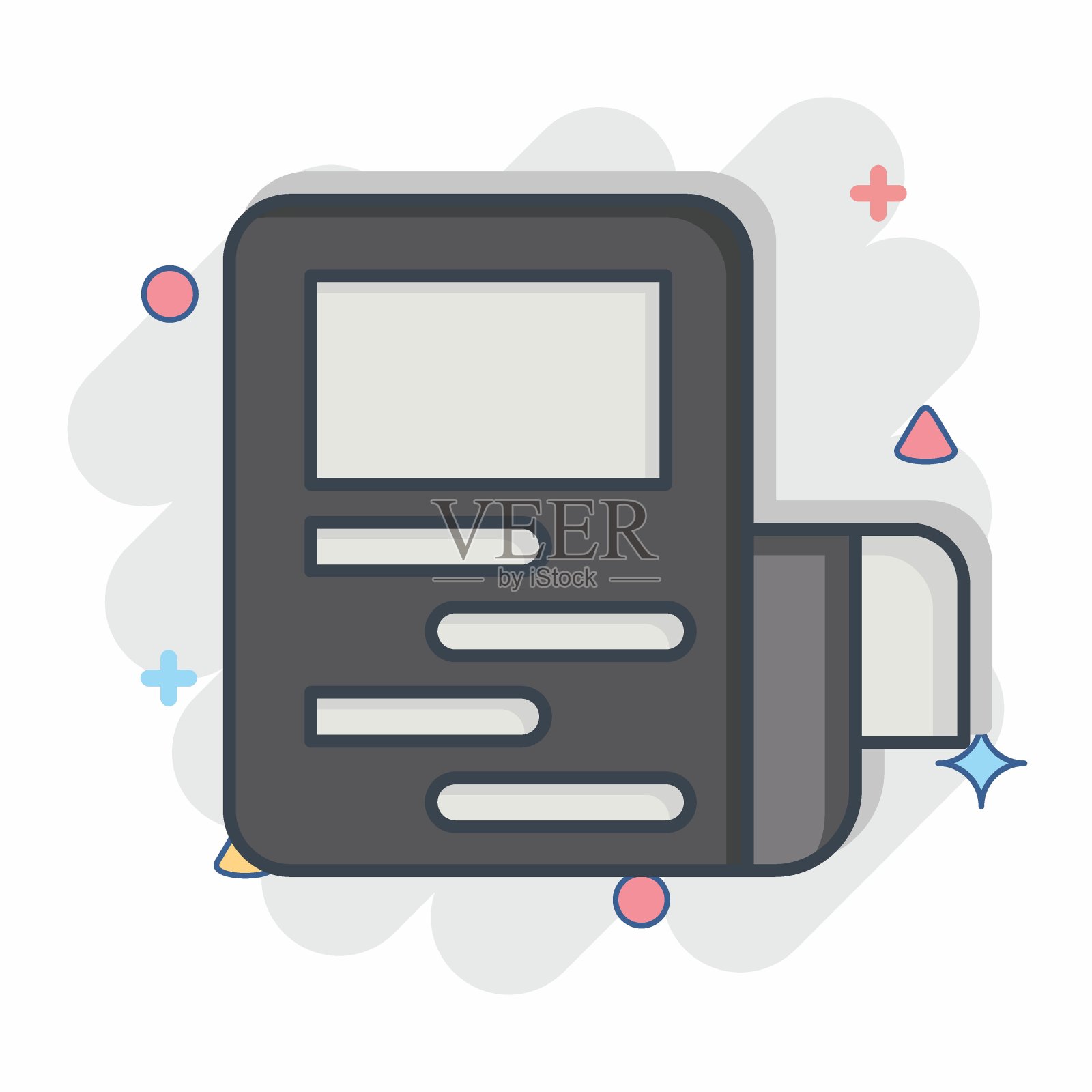 图标冰球新闻。与曲棍球运动有关的标志。漫画风格。简单的设计可编辑插画图片素材