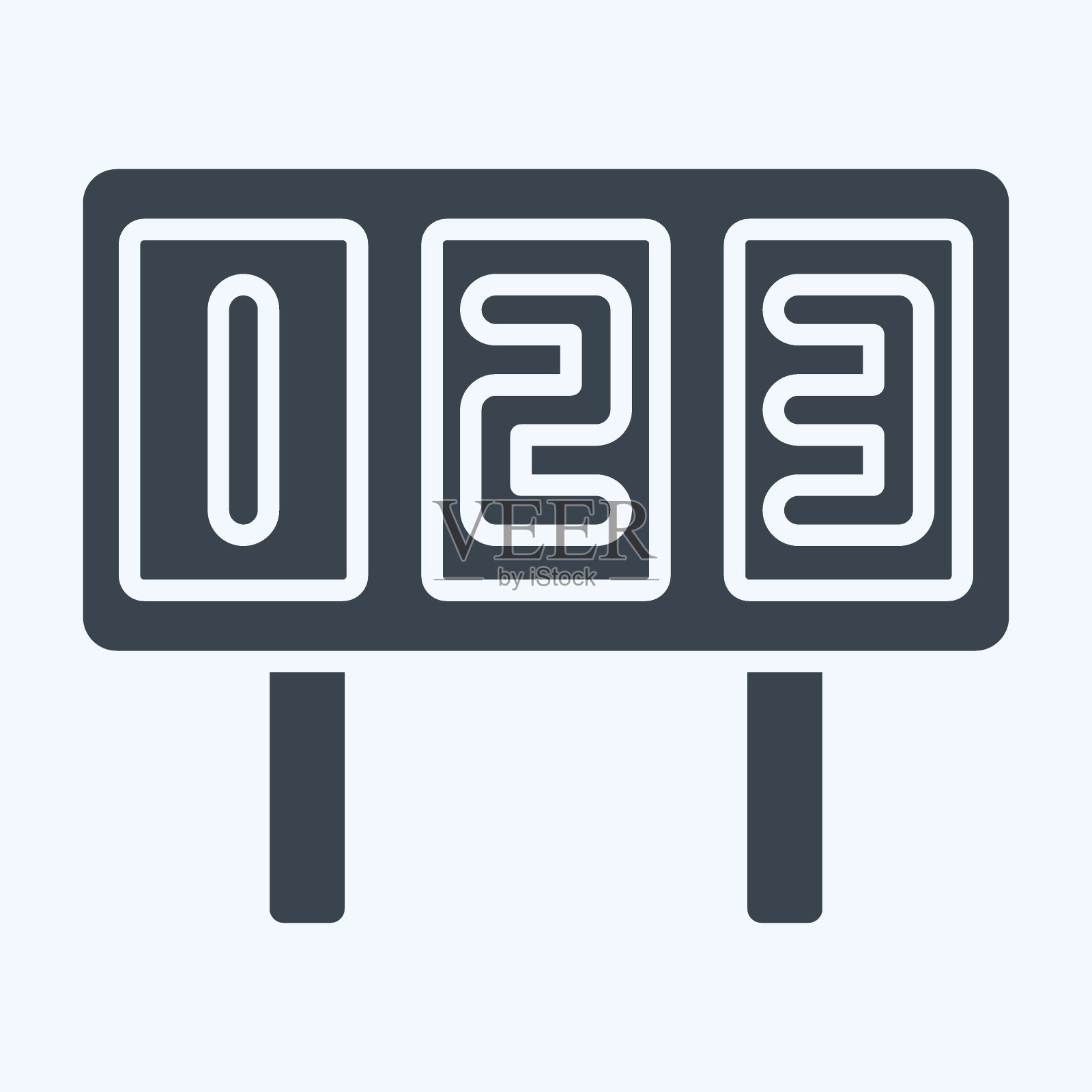 图标记分牌。与曲棍球运动有关的标志。字形风格。简单的设计可编辑插画图片素材