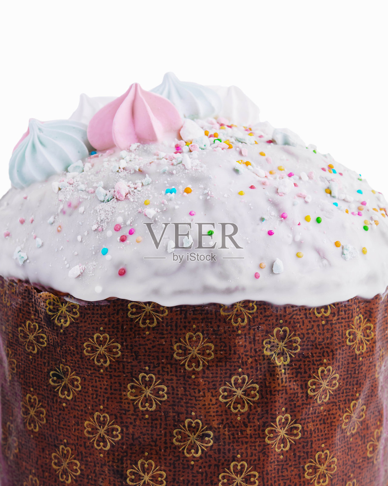 复活节小圆面包配蛋白酥皮照片摄影图片