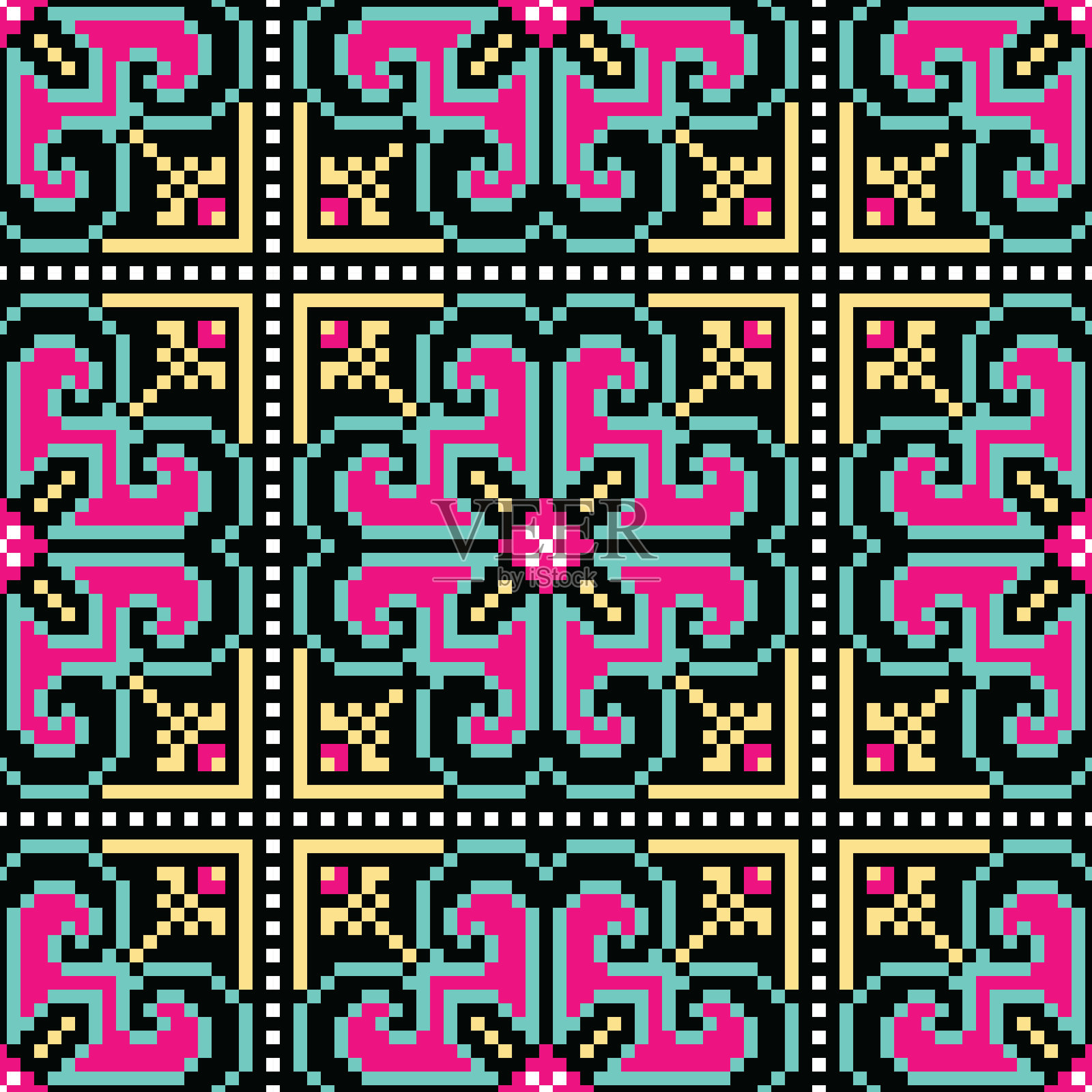 抽象的织物图案。几何十字绣图案。设计方块,钻石,织物,波西米亚,地毯,织物,伊卡特,部落,蜡染,矢量,插图,图案,刺绣,复古,乌克兰,刺绣插画图片素材