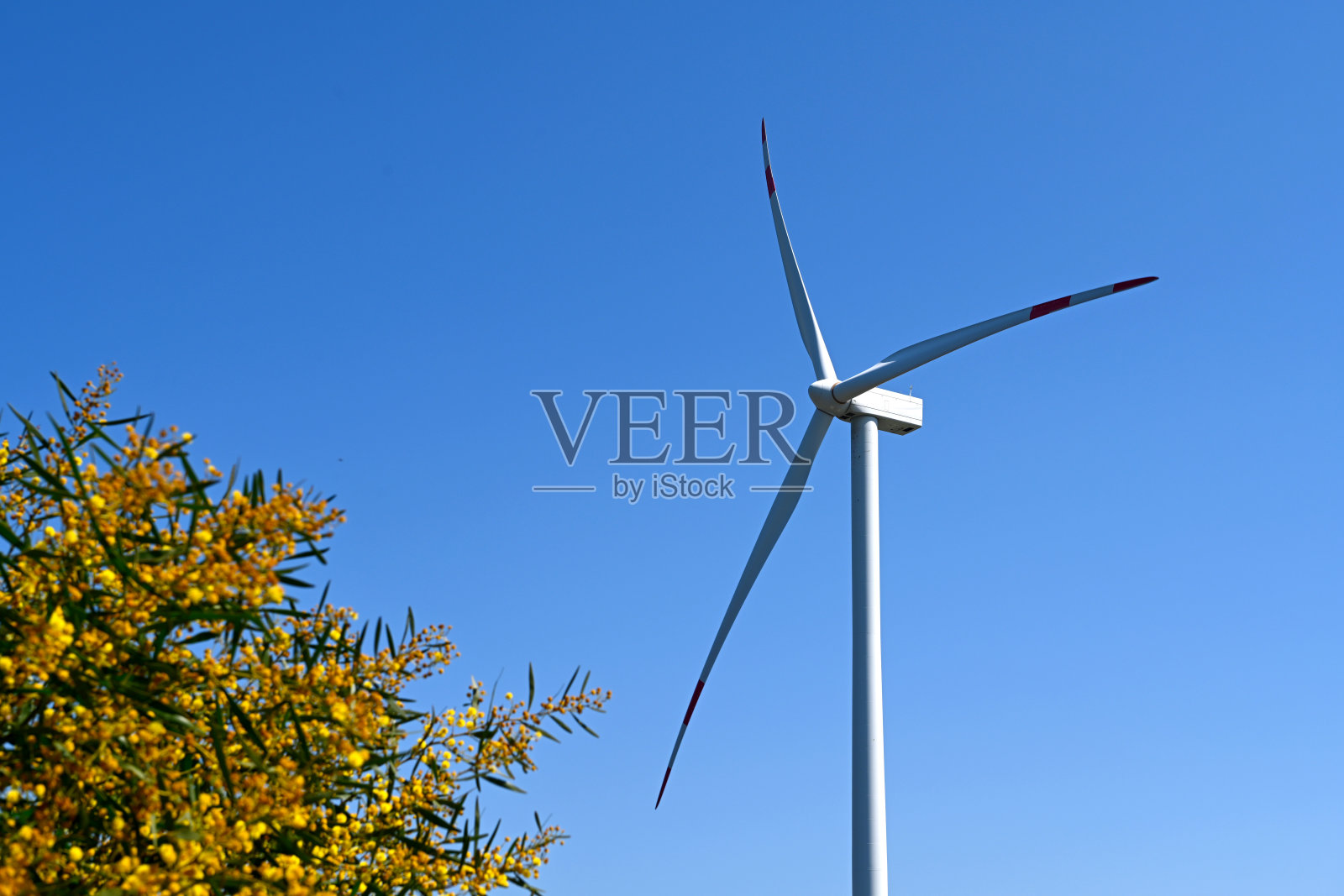 白色风力涡轮机照片摄影图片