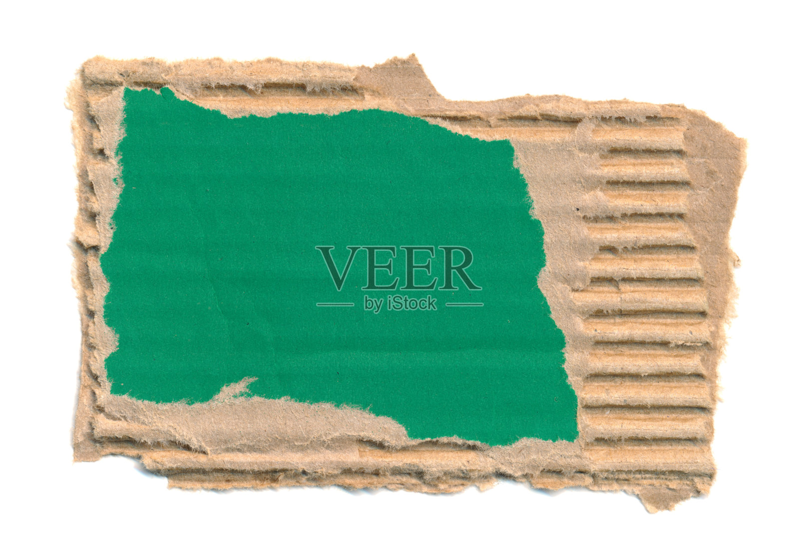 撕破的纸板,横幅的背景。空白纸件留言,提醒,签名,标签,标签。瓦楞撕开纸板空绿色背景。设计元素。孤立在白色上。本空间照片摄影图片