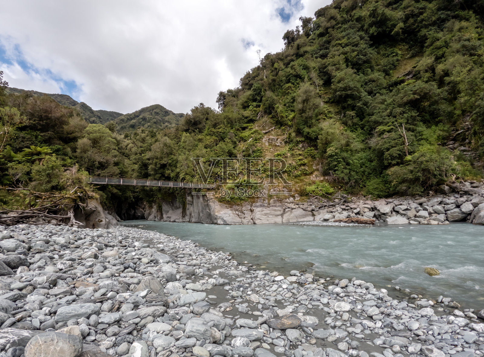新西兰西海岸冰川国弗朗茨约瑟夫国家森林中的画廊峡谷步道照片摄影图片