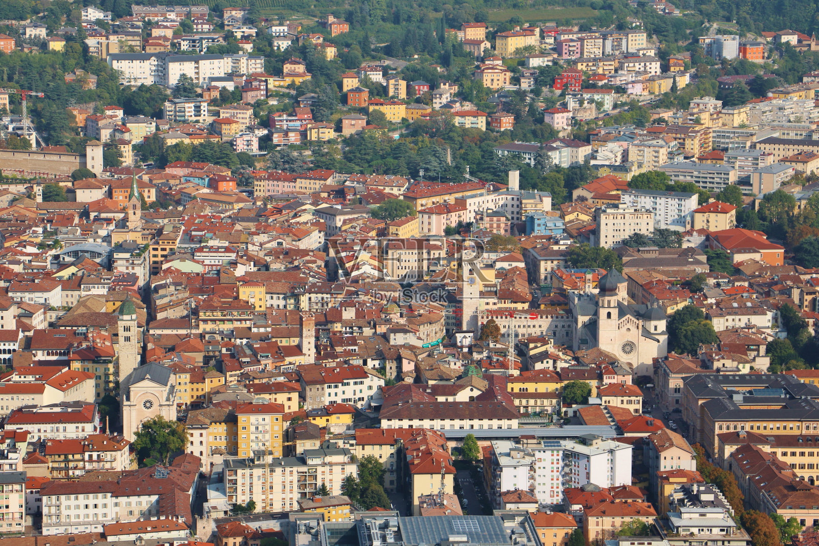 特伦托鸟瞰图照片摄影图片