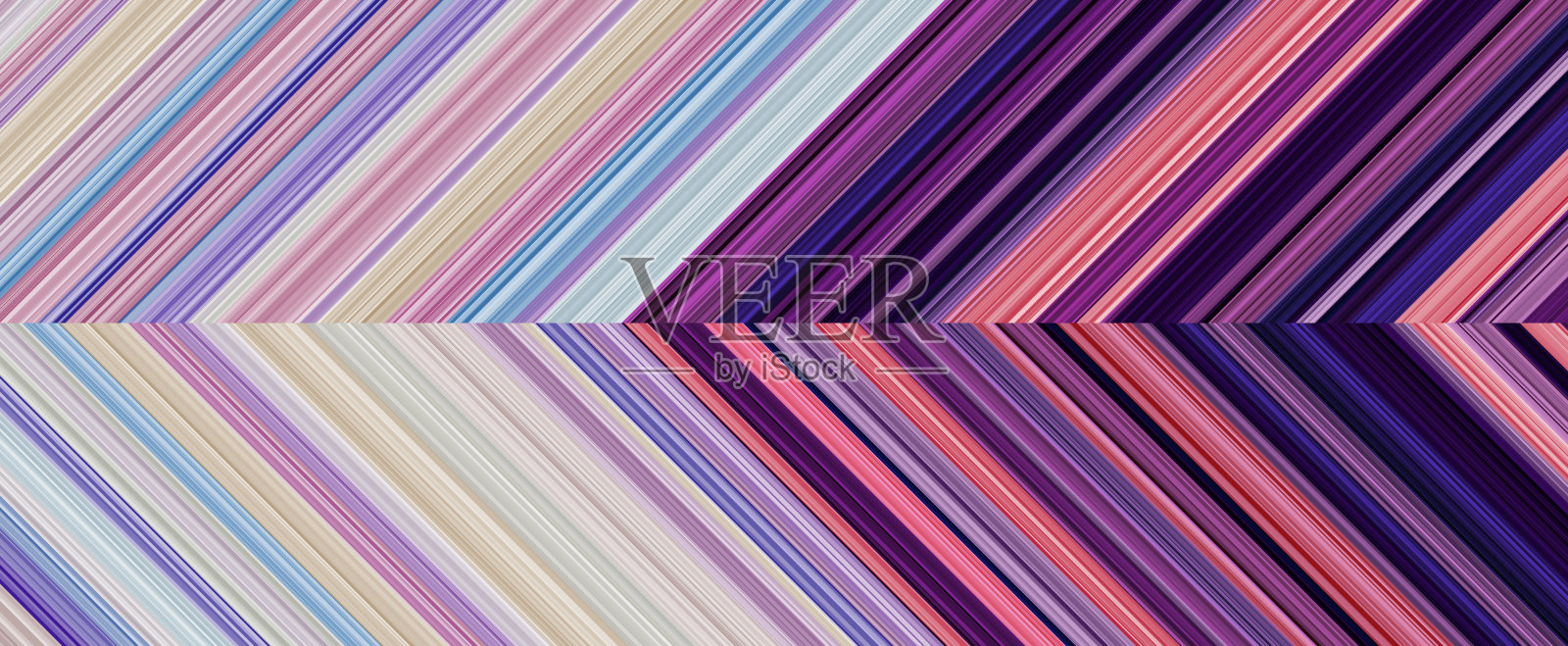 详细的全息条纹双重几何图案,由大量细粉,蓝,紫条纹组成。插画图片素材