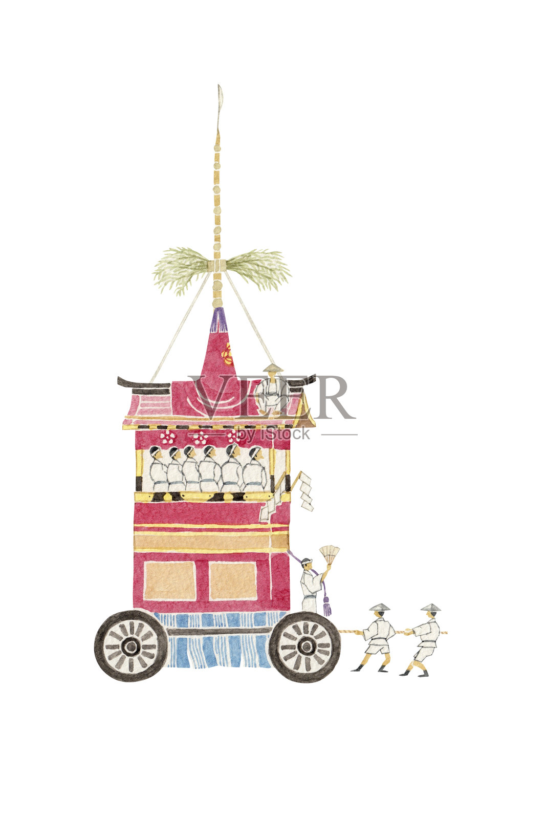 日本传统节日:京都祗园节插画图片素材