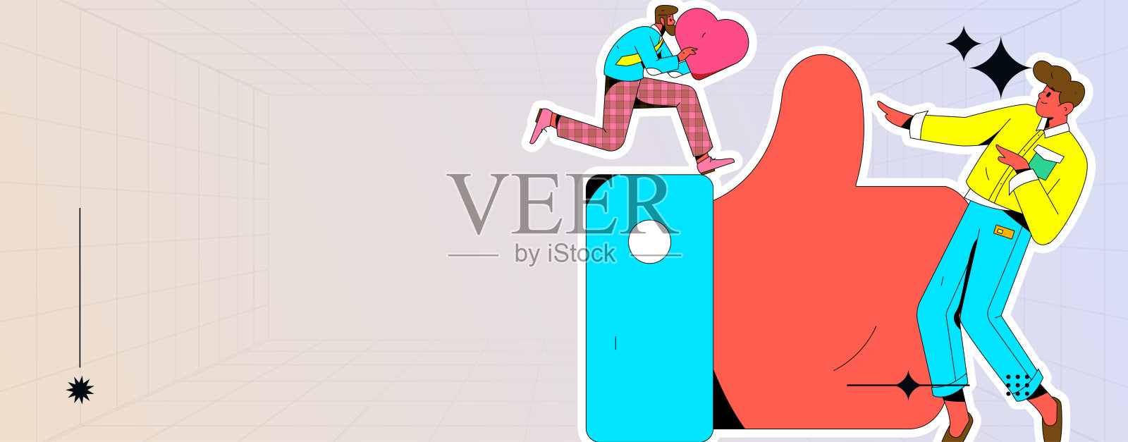 社交媒体评论扁平人矢量概念插图插画图片素材