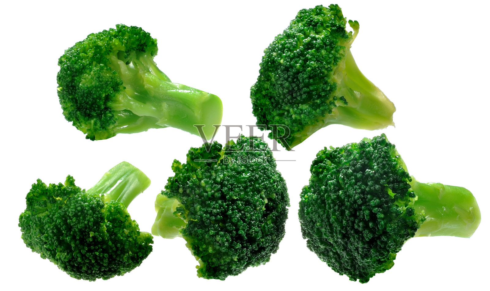 花椰菜切成白色背景照片摄影图片