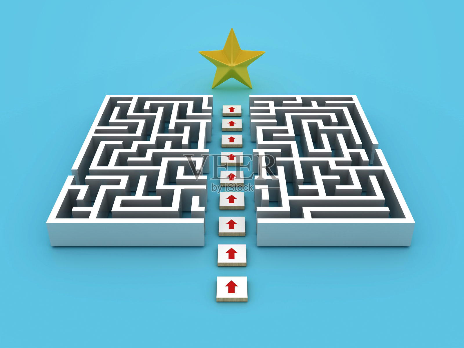 3D星星迷宫照片摄影图片