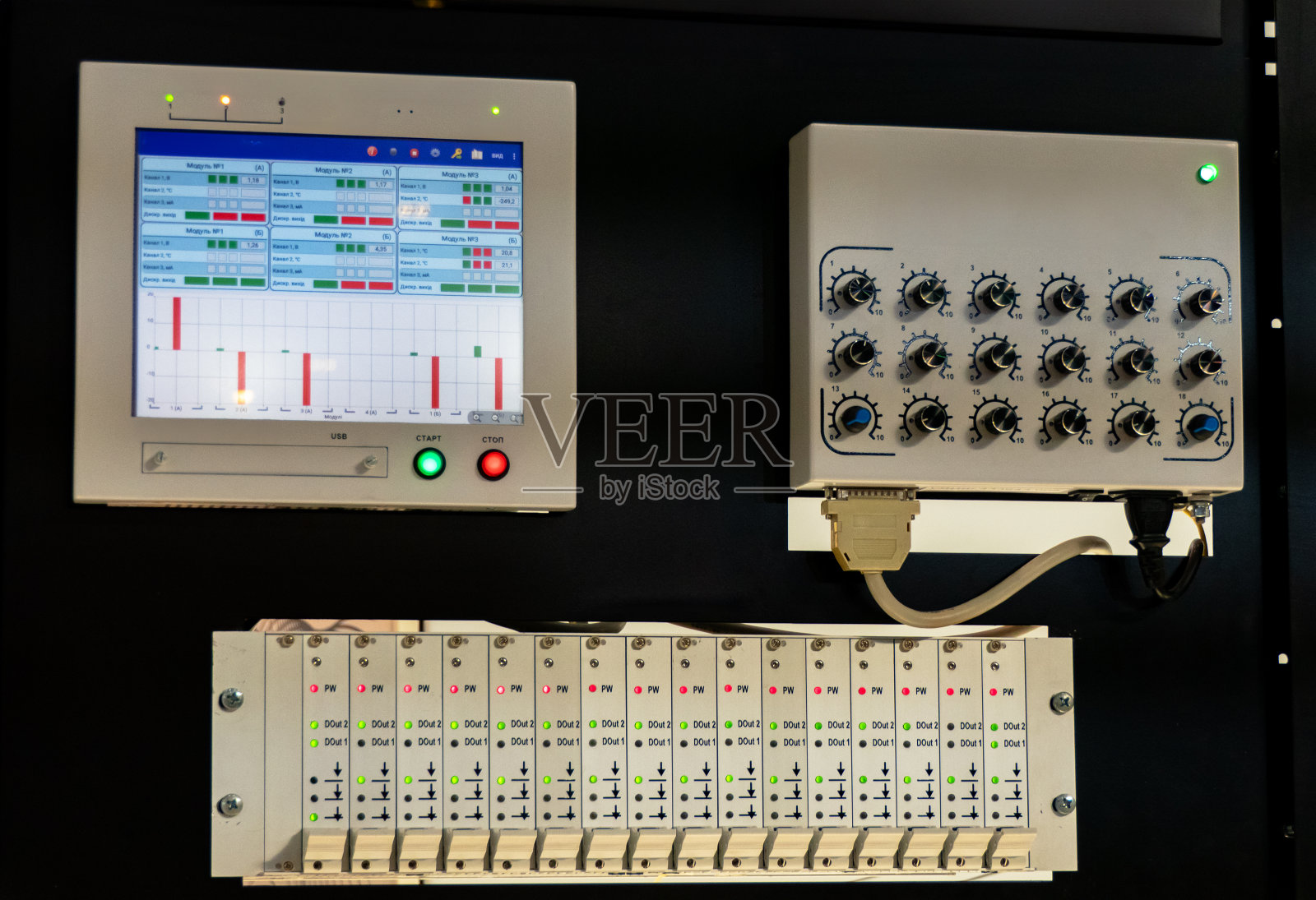 数字多通道记录器和数字信号仿真器。照片摄影图片