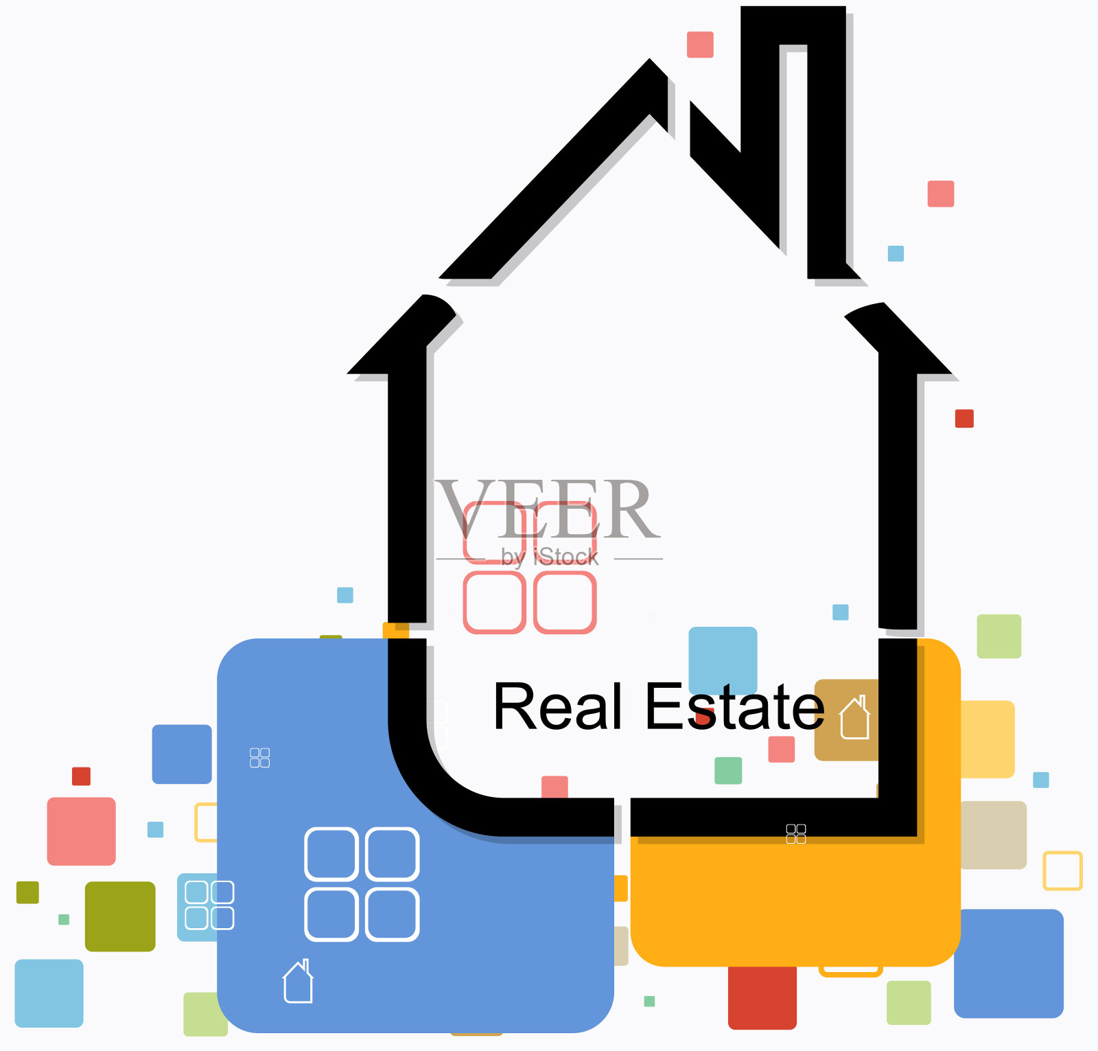 房地产房子背景矢量插画图片素材