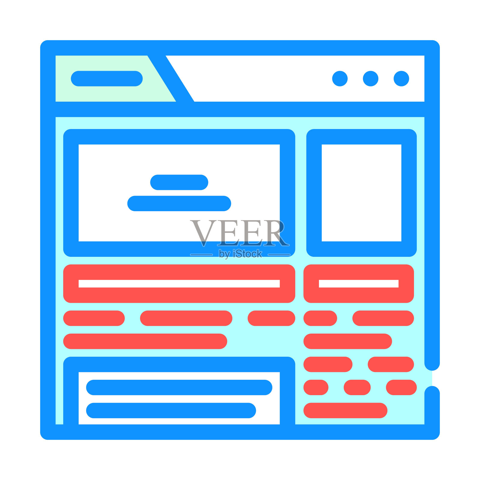 丰富的片段seo颜色图标矢量插图插画图片素材