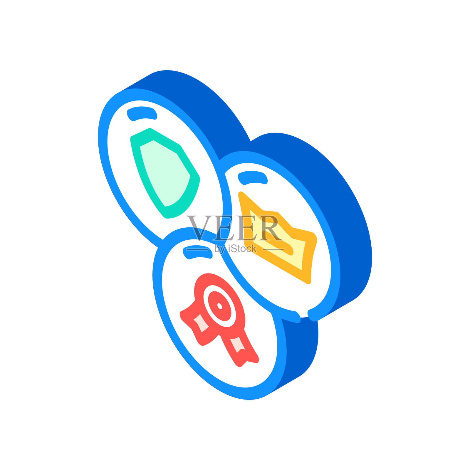 饮食专业度、权威性、可信度等距图标矢量说明插画图片素材