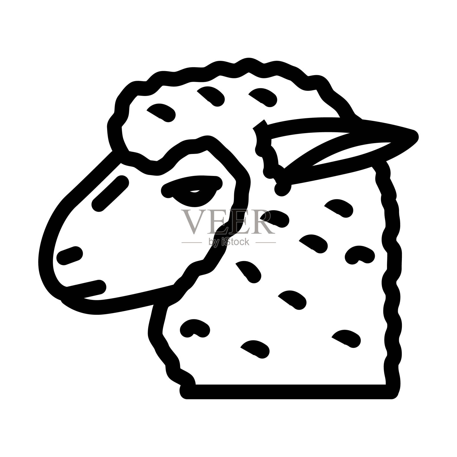 羊动物线图标矢量插图插画图片素材
