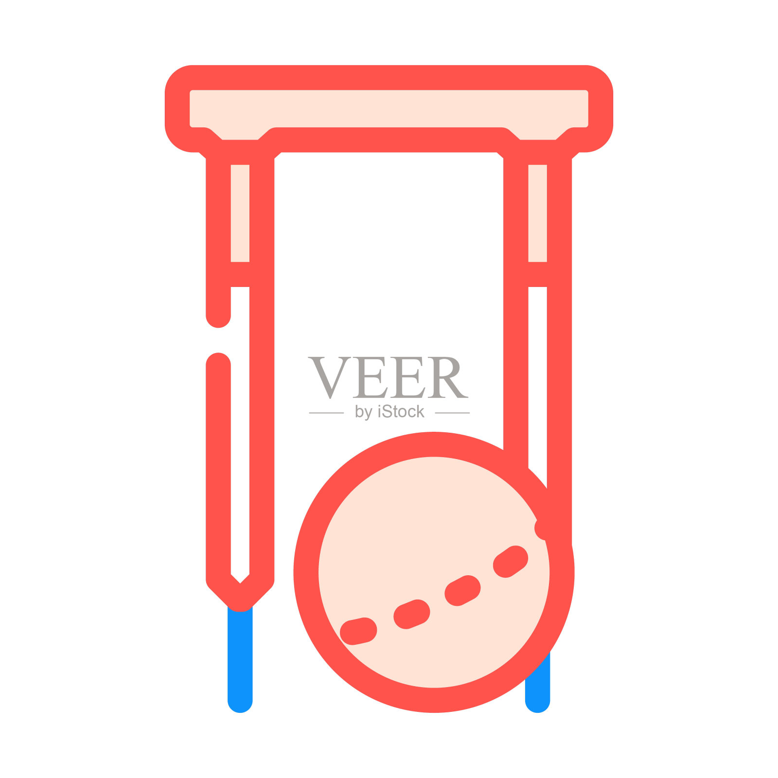 槌球游戏彩色图标矢量插图插画图片素材